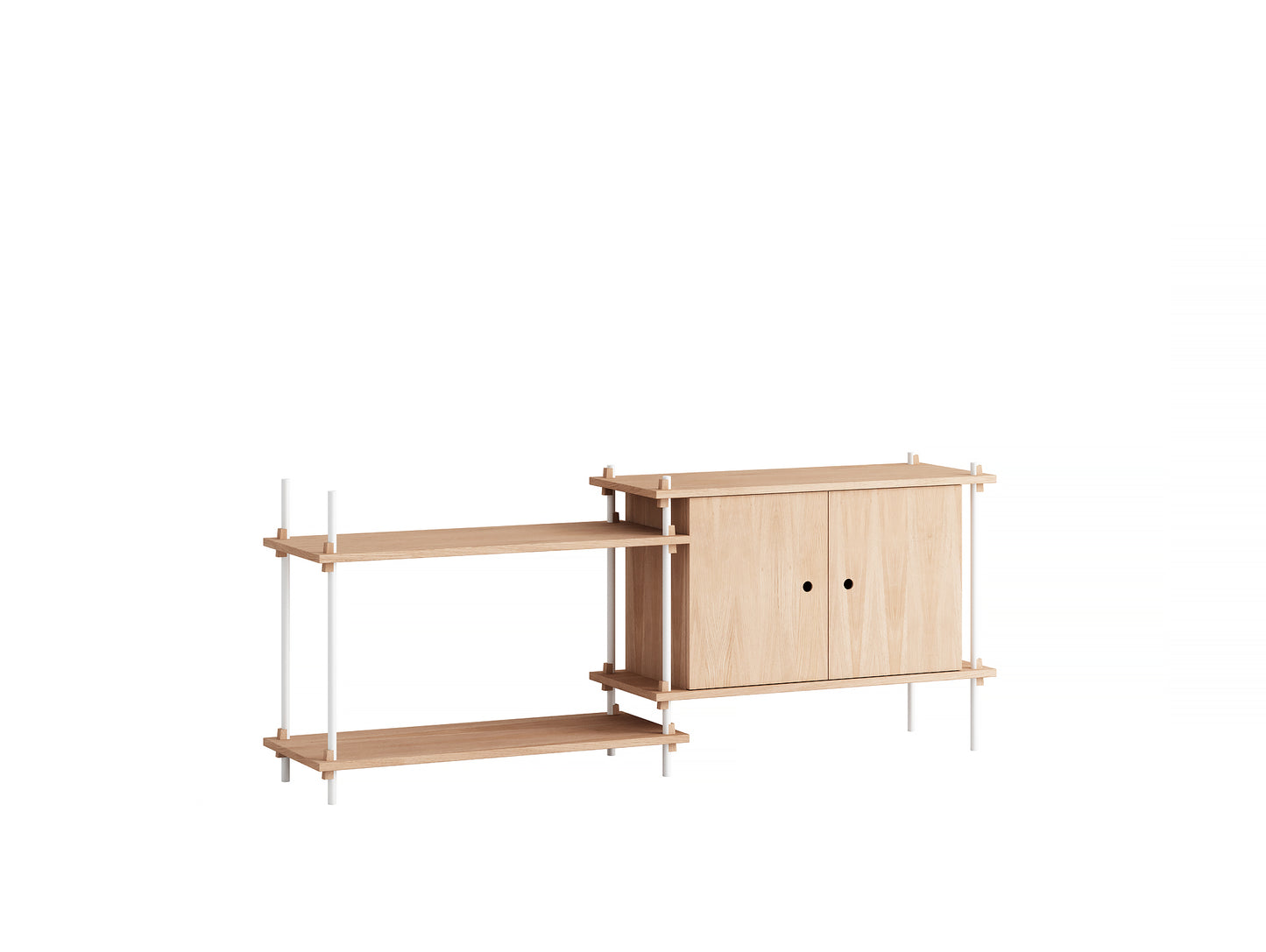 Moebe Shelving System - S.65.2.C Set in White / Oiled Oak