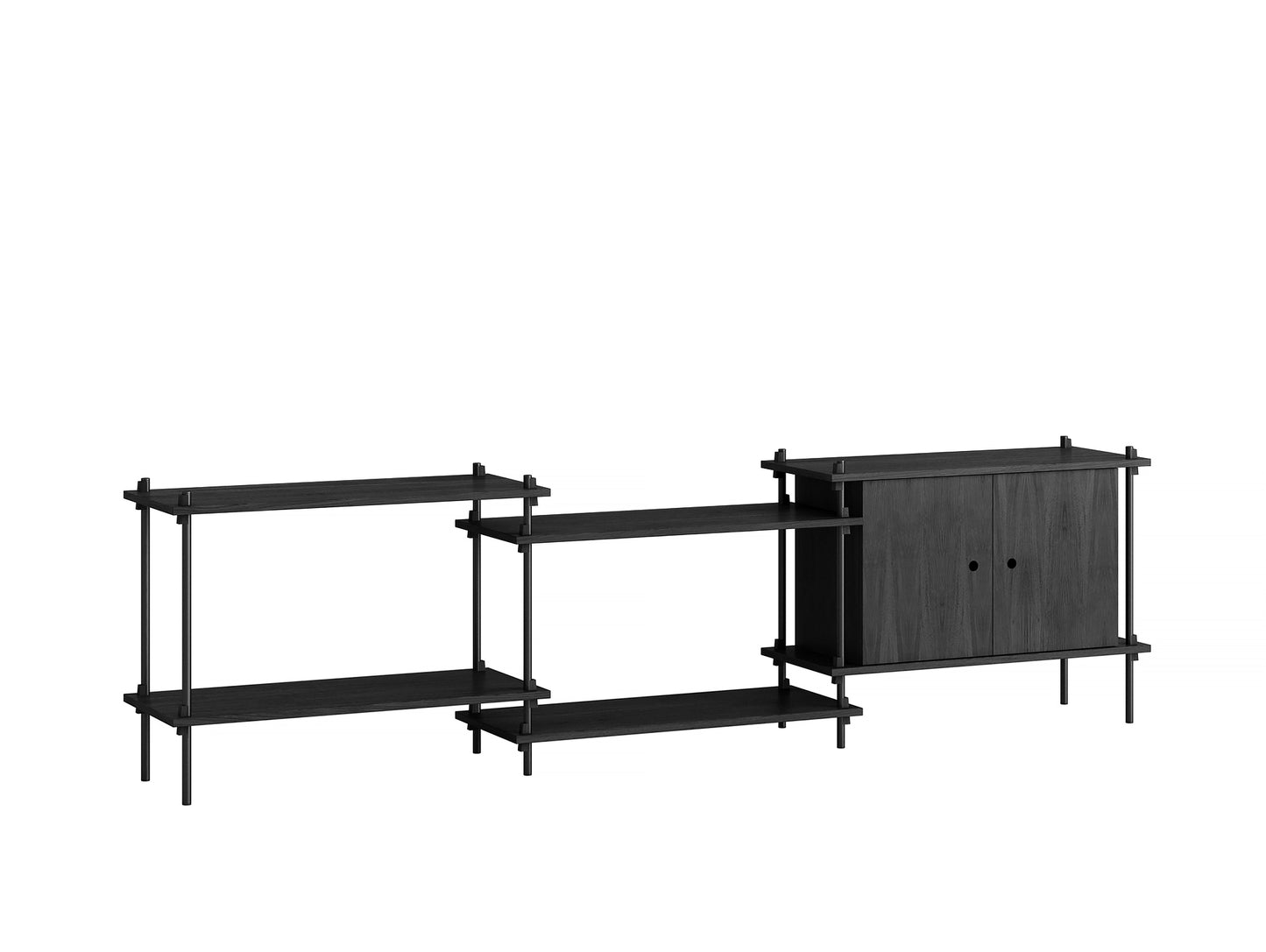 Moebe Shelving System - S.65.3.B Set in Black / Black Painted Oak