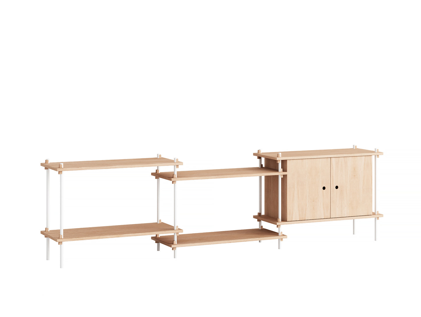 Moebe Shelving System - S.65.3.B Set in White / Oiled Oak