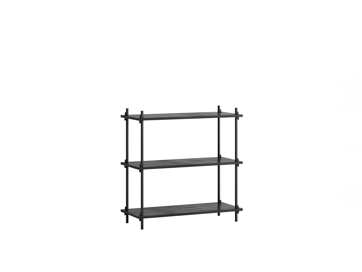 Moebe Shelving System - S.85.1.A Set in Black / Black Painted Oak