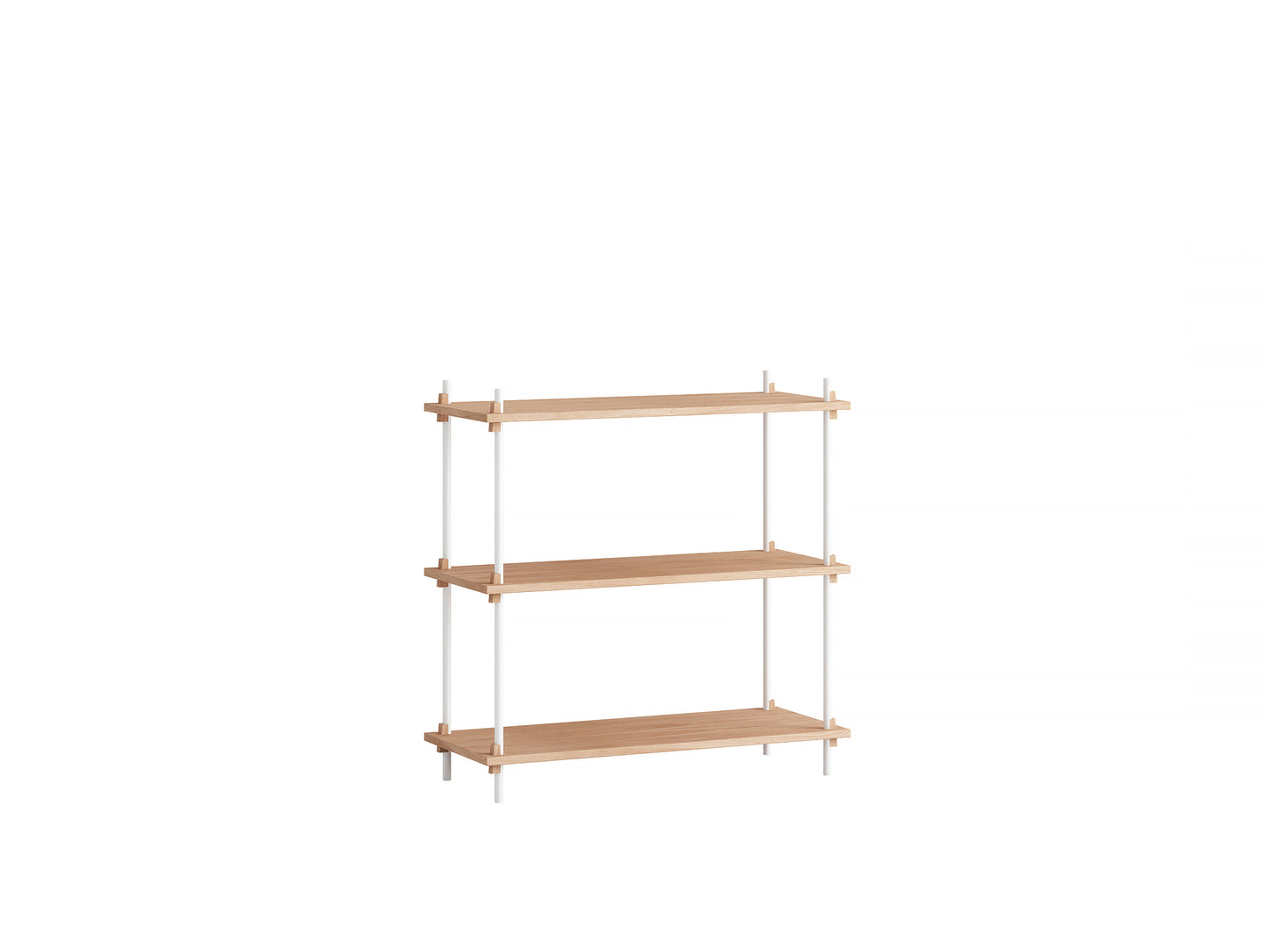 Moebe Shelving System - S.85.1.A Set in White / Oiled Oak