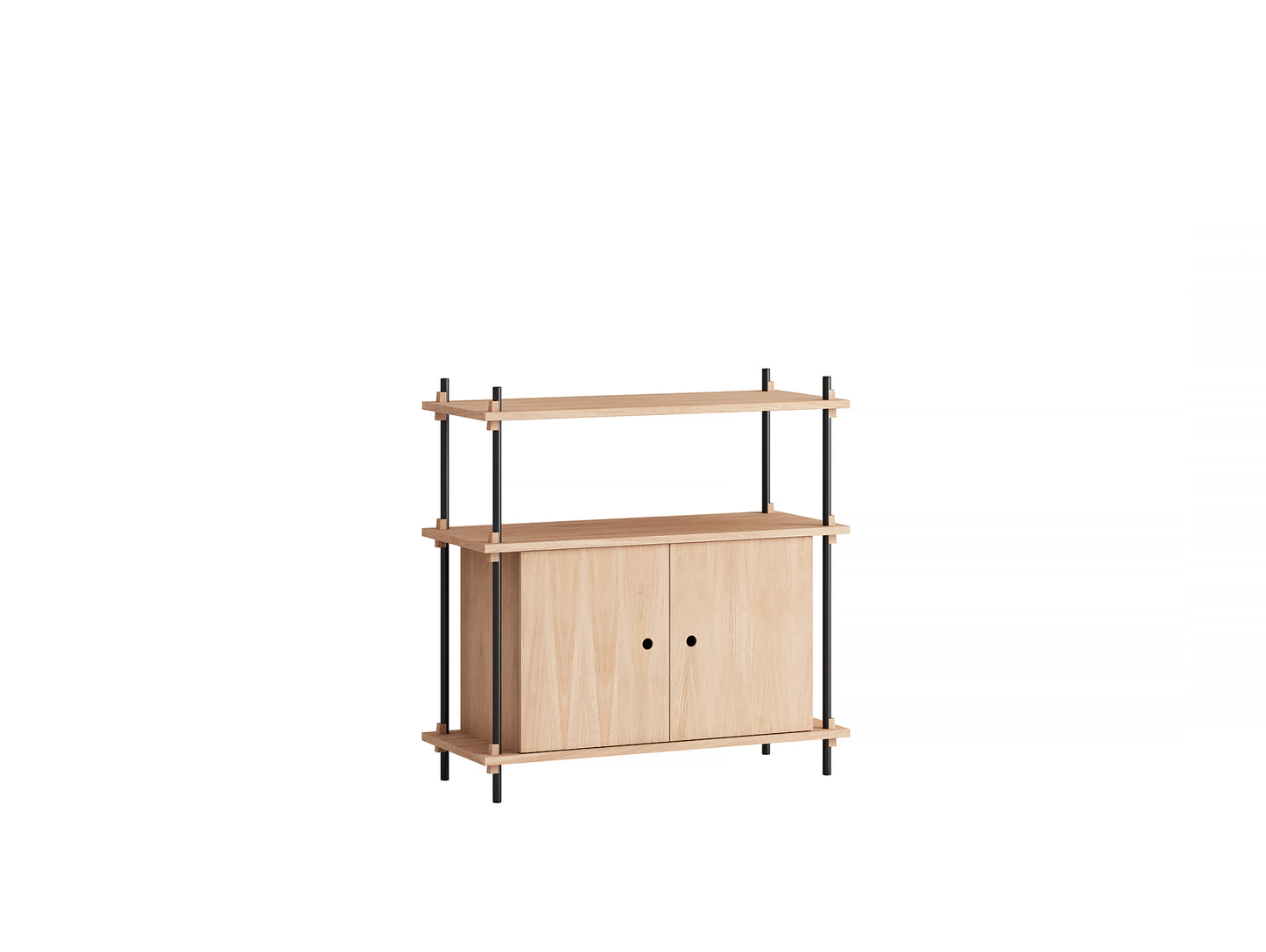 Moebe Shelving System - S.85.1.B Set in Black / Oiled Oak