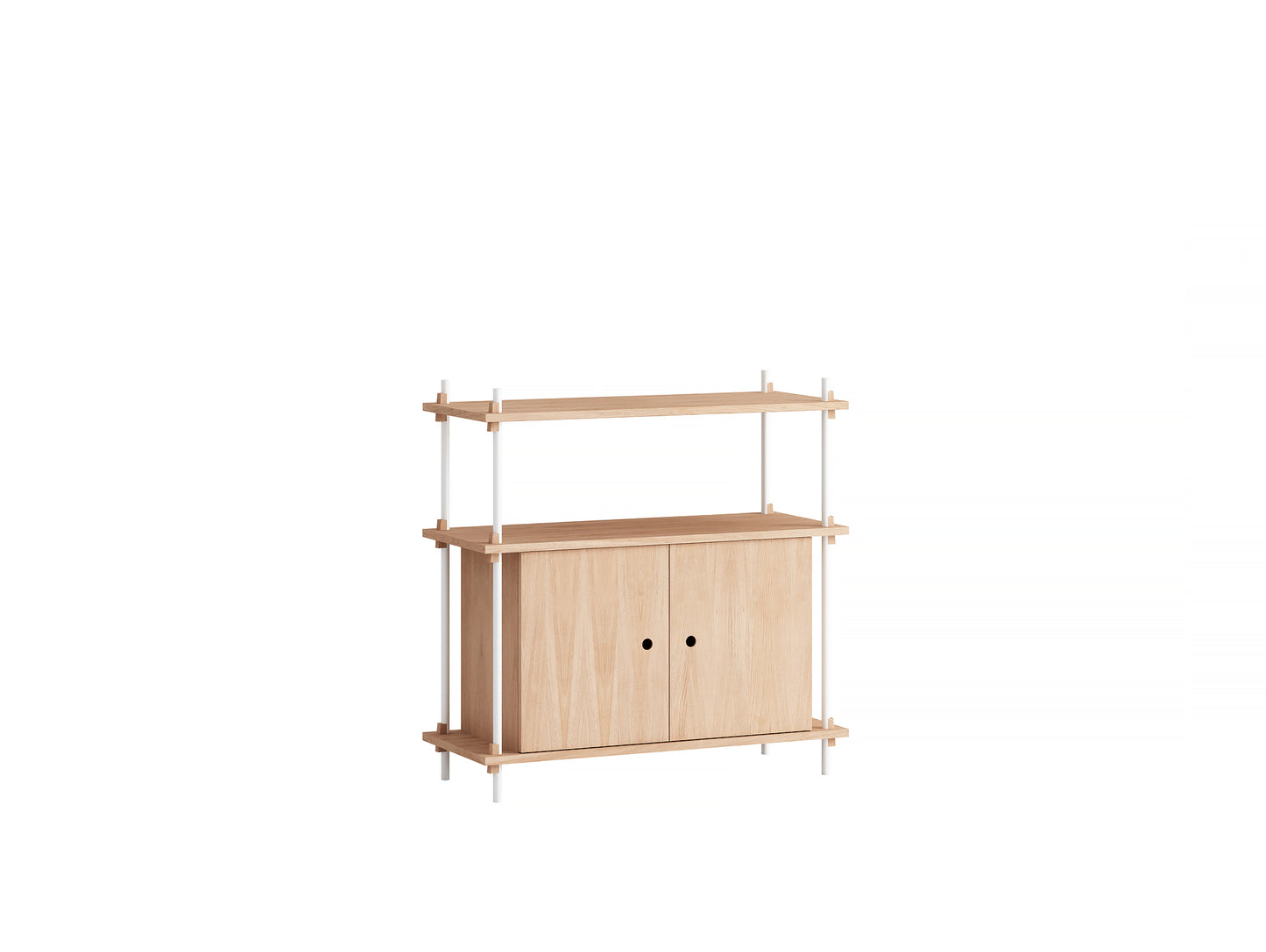 Moebe Shelving System - S.85.1.B Set in White / Oiled Oak