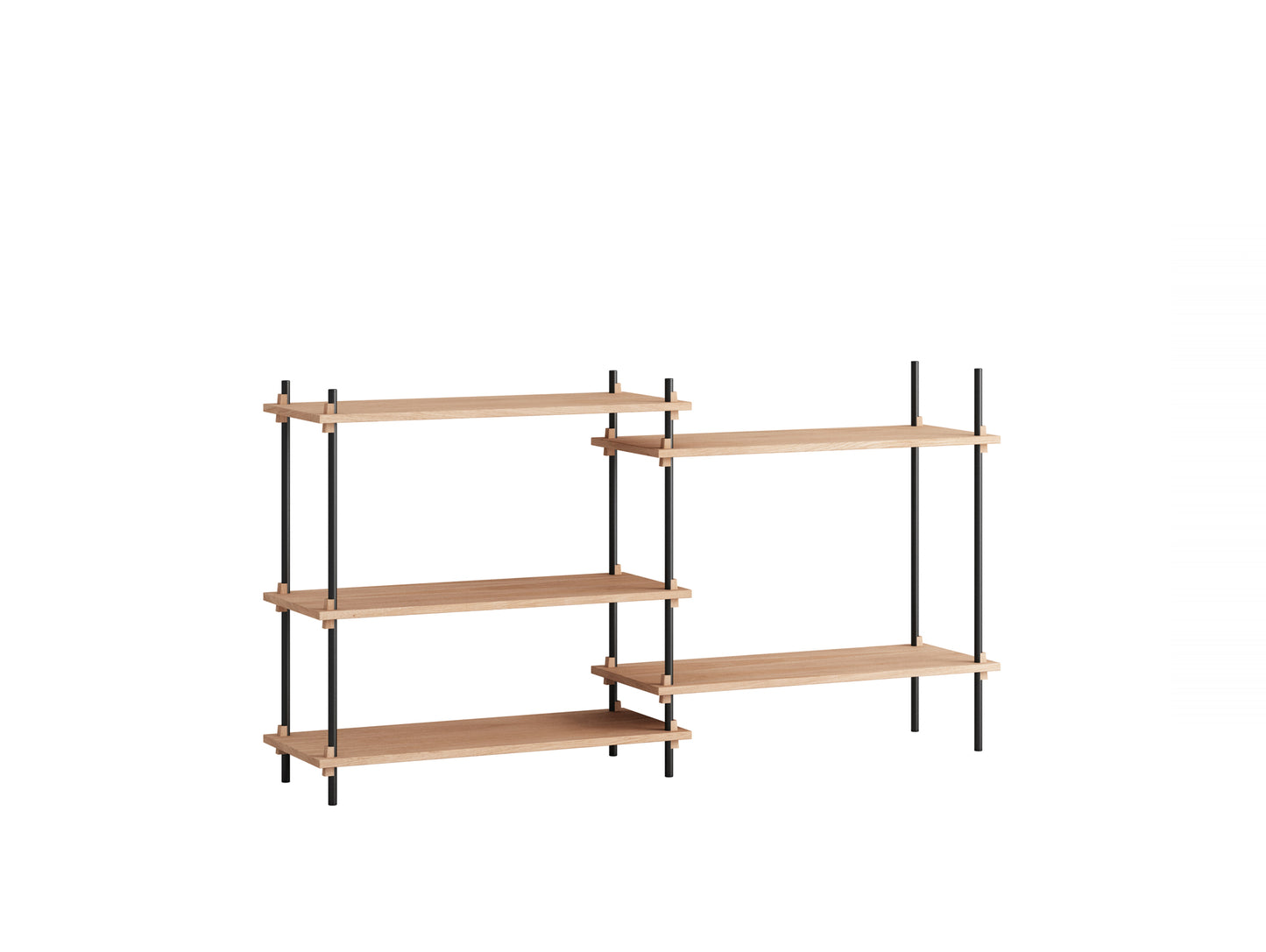 Moebe Shelving System - S.85.2.A Set in Black / Oiled Oak