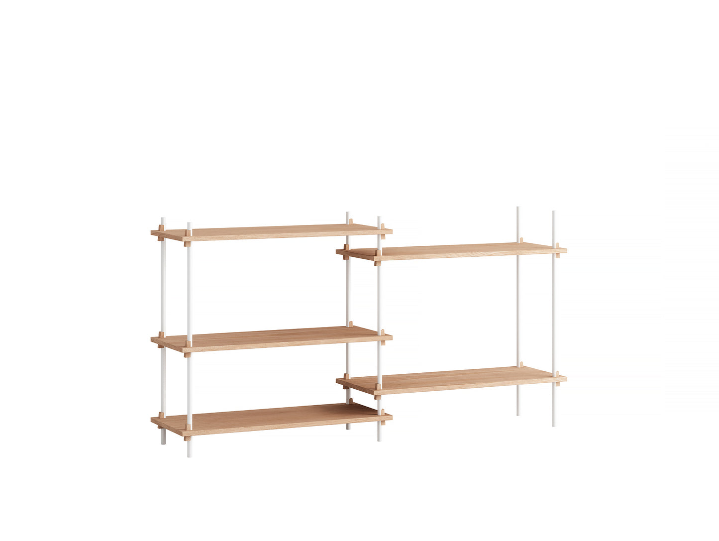 Moebe Shelving System - S.85.2.A Set in White / Oiled Oak