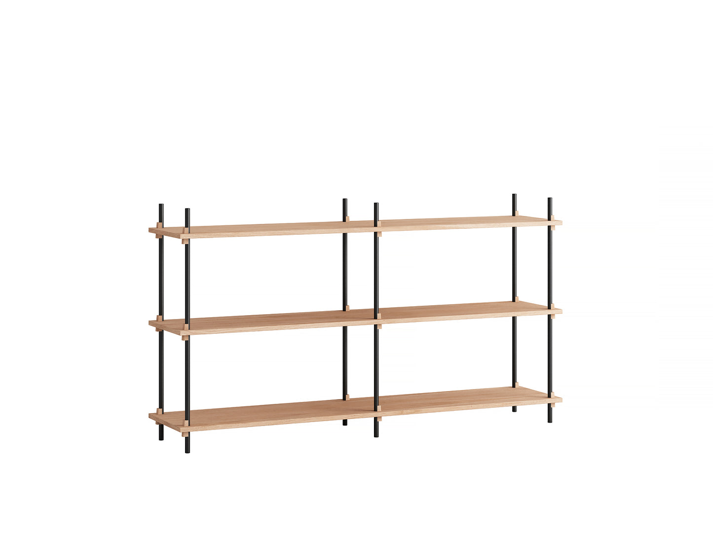 Moebe Shelving System - S.85.2.B Set in Black / Oiled Oak