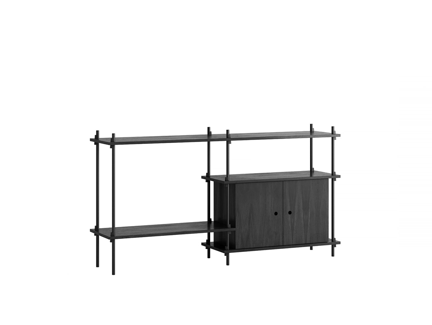 Moebe Shelving System - S.85.2.C Set in Black / Black Painted Oak