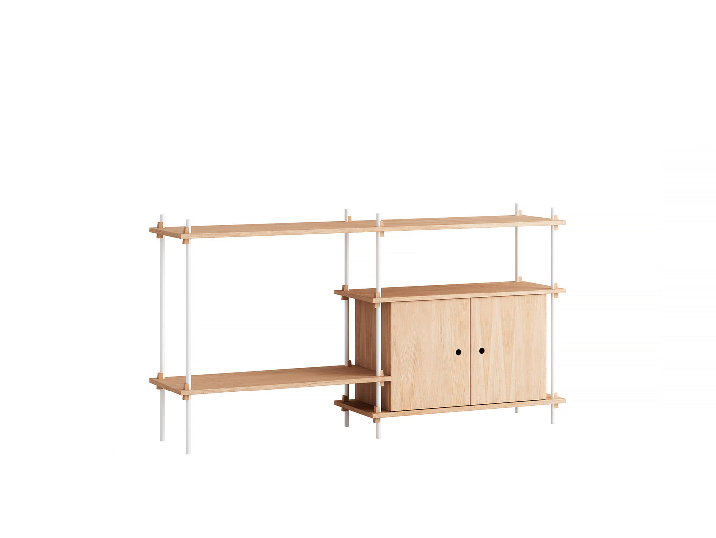 Moebe Shelving System - S.85.2.C Set in White / Oiled Oak