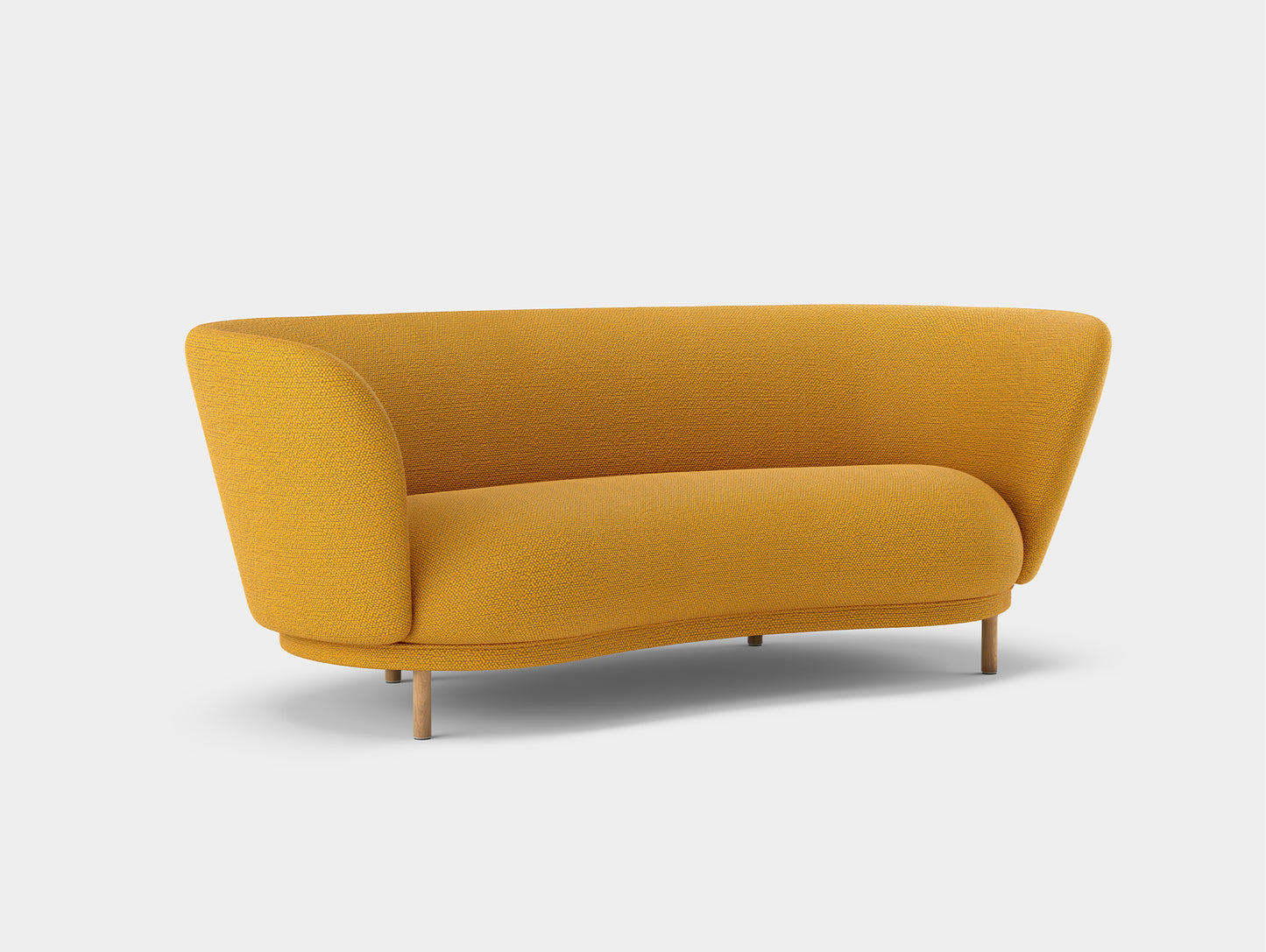 Dandy 2-Seater Sofa by Massproductions - Safire 017 / Natural Oak Legs