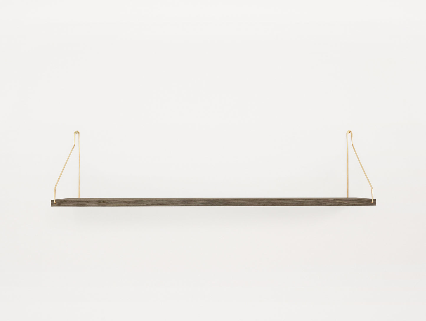 Shelf by Frama - D20 W80 / Dark Stained Oak / Brass Brackets