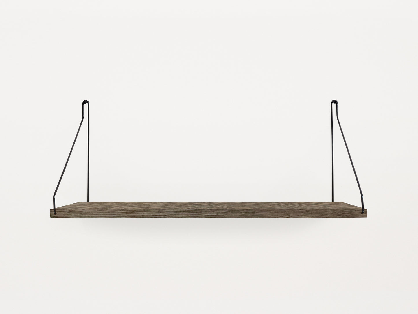 Shelf by Frama - D27 W60 / Dark Stained Oak / Black Steel Brackets