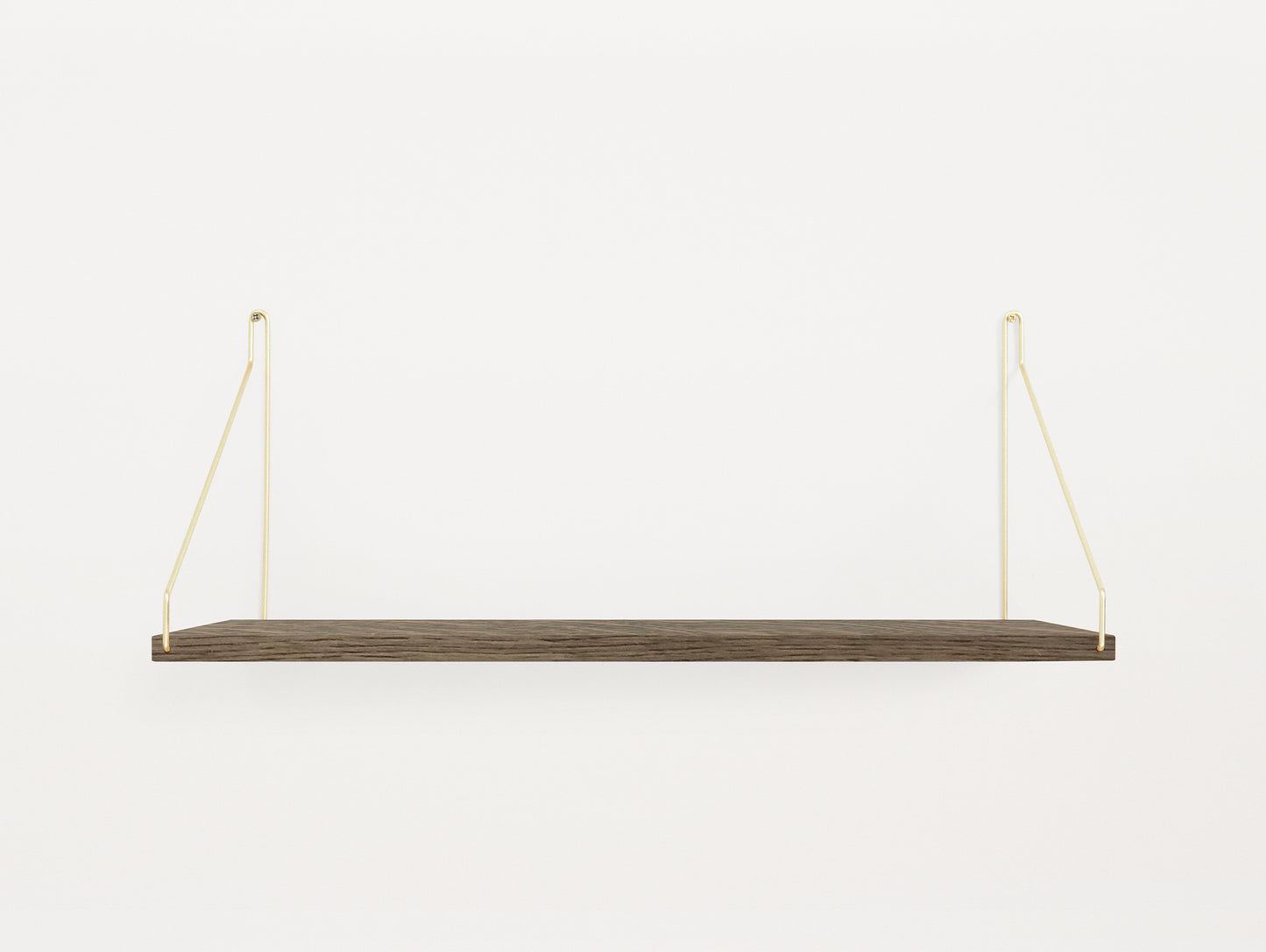 Shelf by Frama - D27 W60 / Dark Stained Oak / Brass Brackets