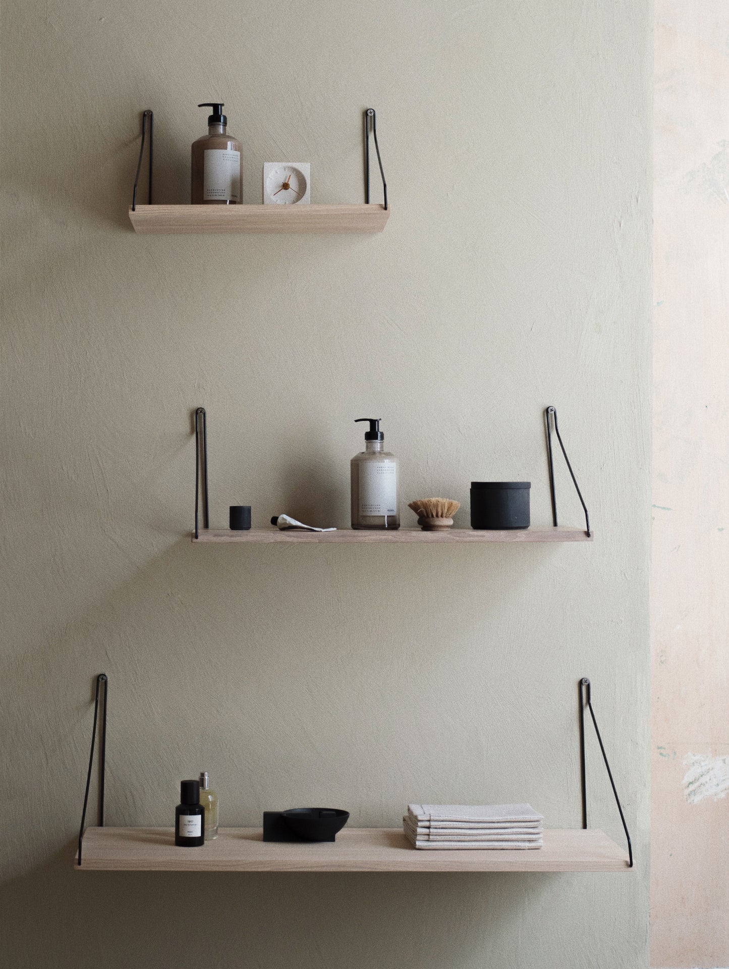Shelf by Frama - White Oiled Oak / Black Steel Brackets