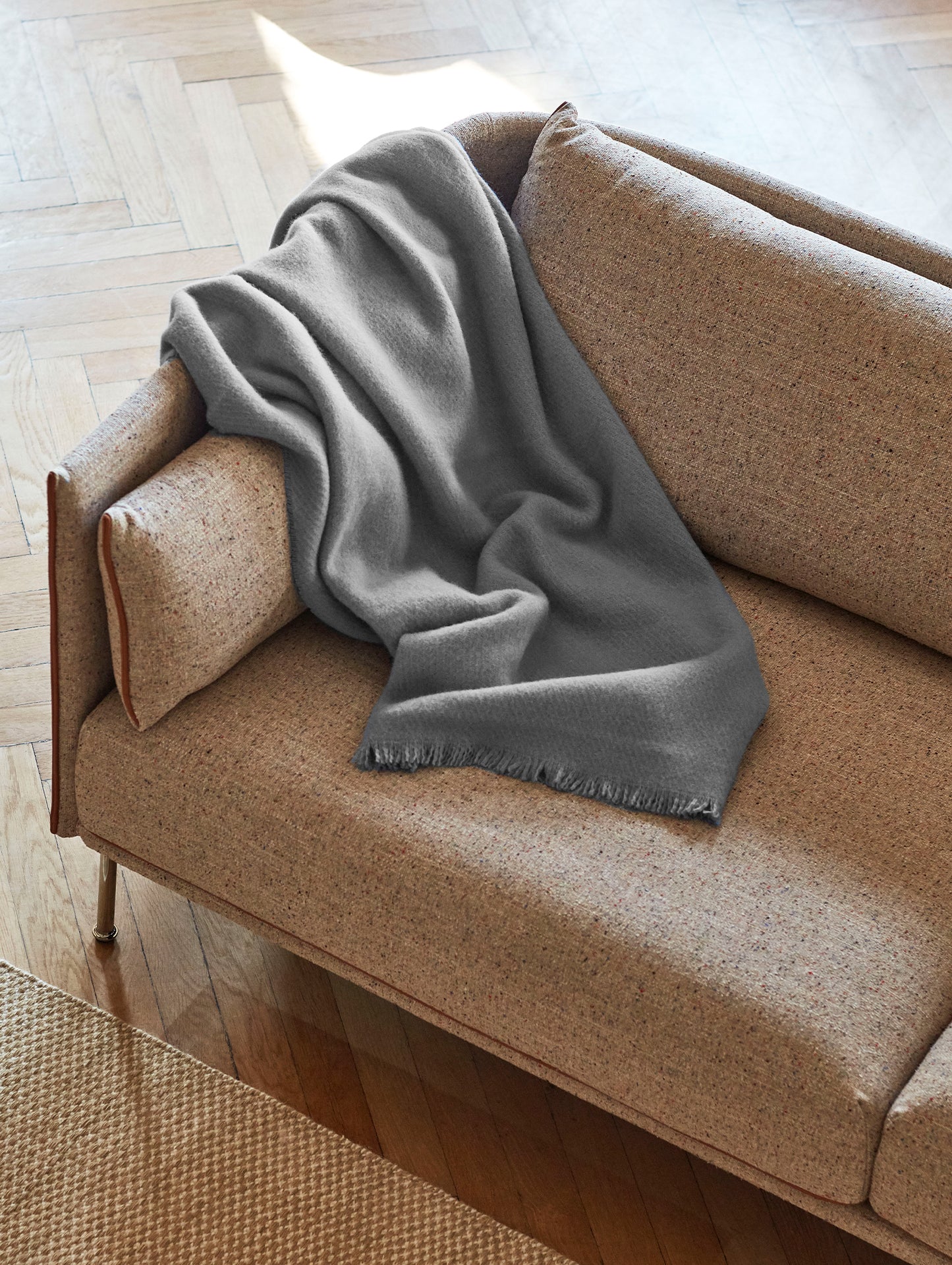 Silhouette Sofa - Bolgheri LGG60, Black Painted Steel Base, Cognac Sense Leather Piping