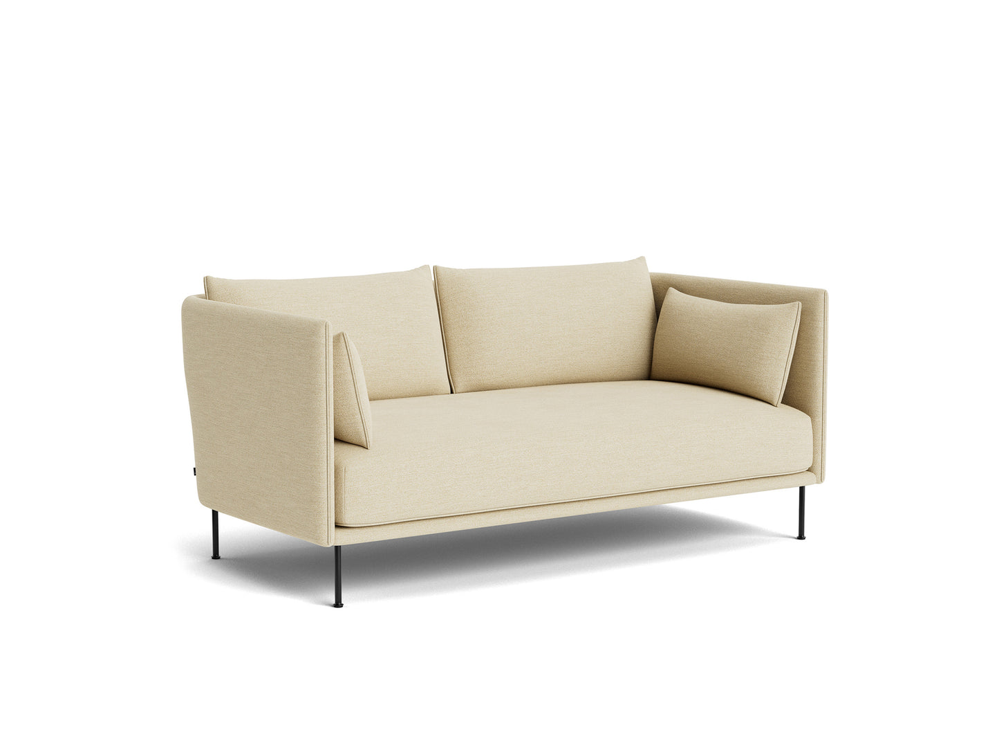Silhouette Sofa - Mode 014, Black Painted Steel Base, Fabric Match Piping
