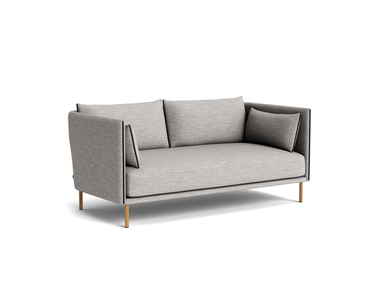 Silhouette Sofa - Ruskin 33, Oiled Oak Base, Black Piping