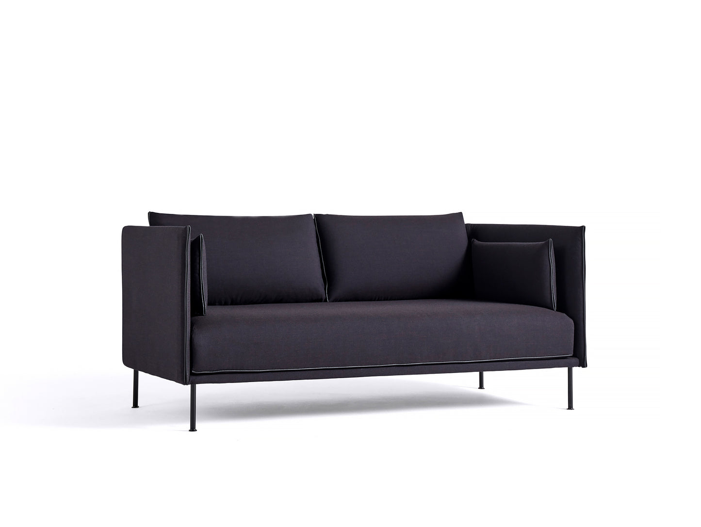 Silhouette Sofa - Black base, Remix 0373, Black piping