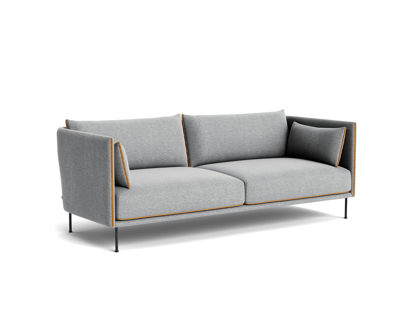 Silhouette Sofa - Hallingdal 130, Black base, cognac piping