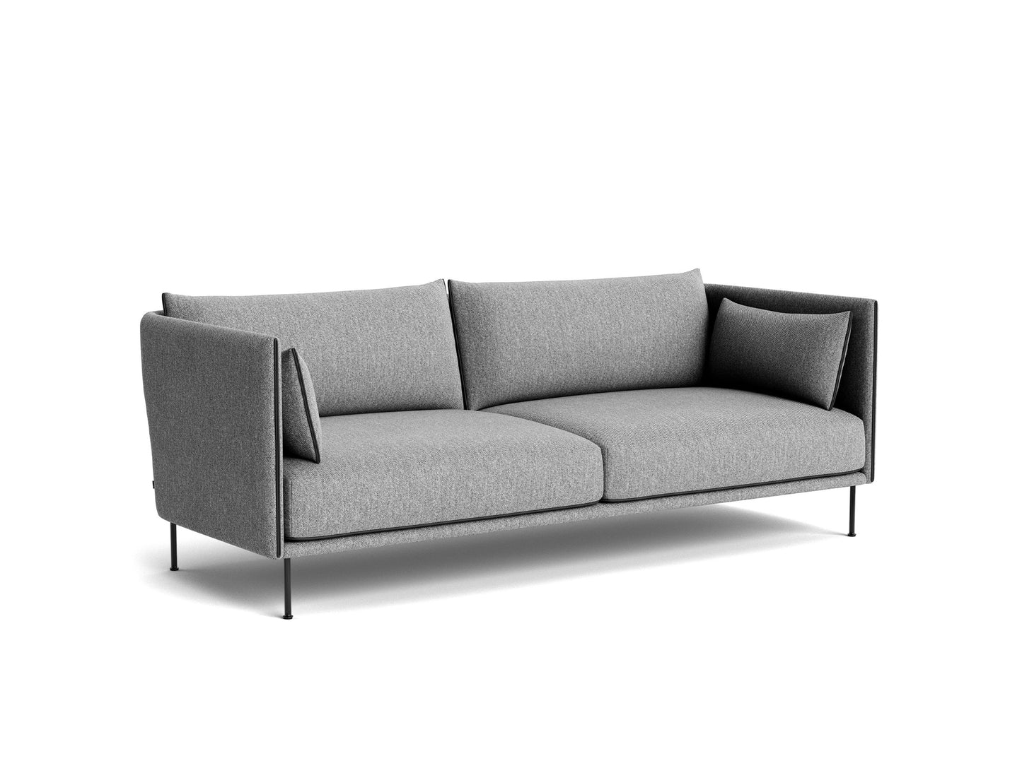 Silhouette Sofa - Hallingdal 166, Black base, cognac piping
