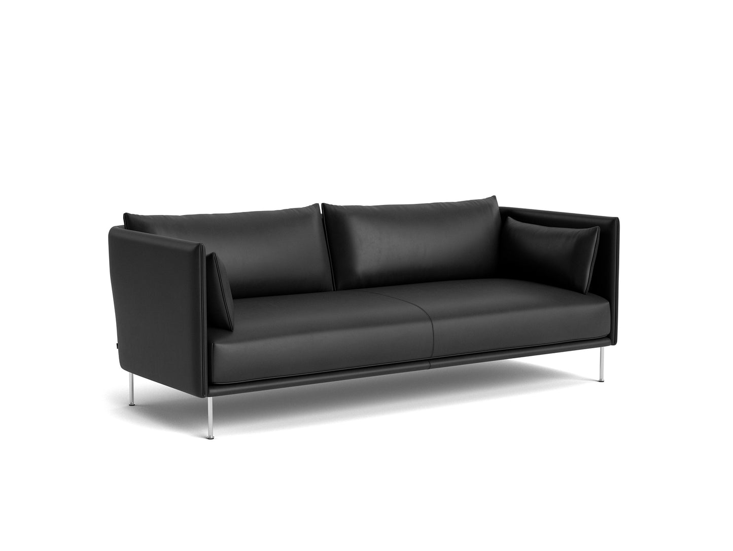 Silhouette Sofa - Nevada NV0500 black, black base, black leather piping