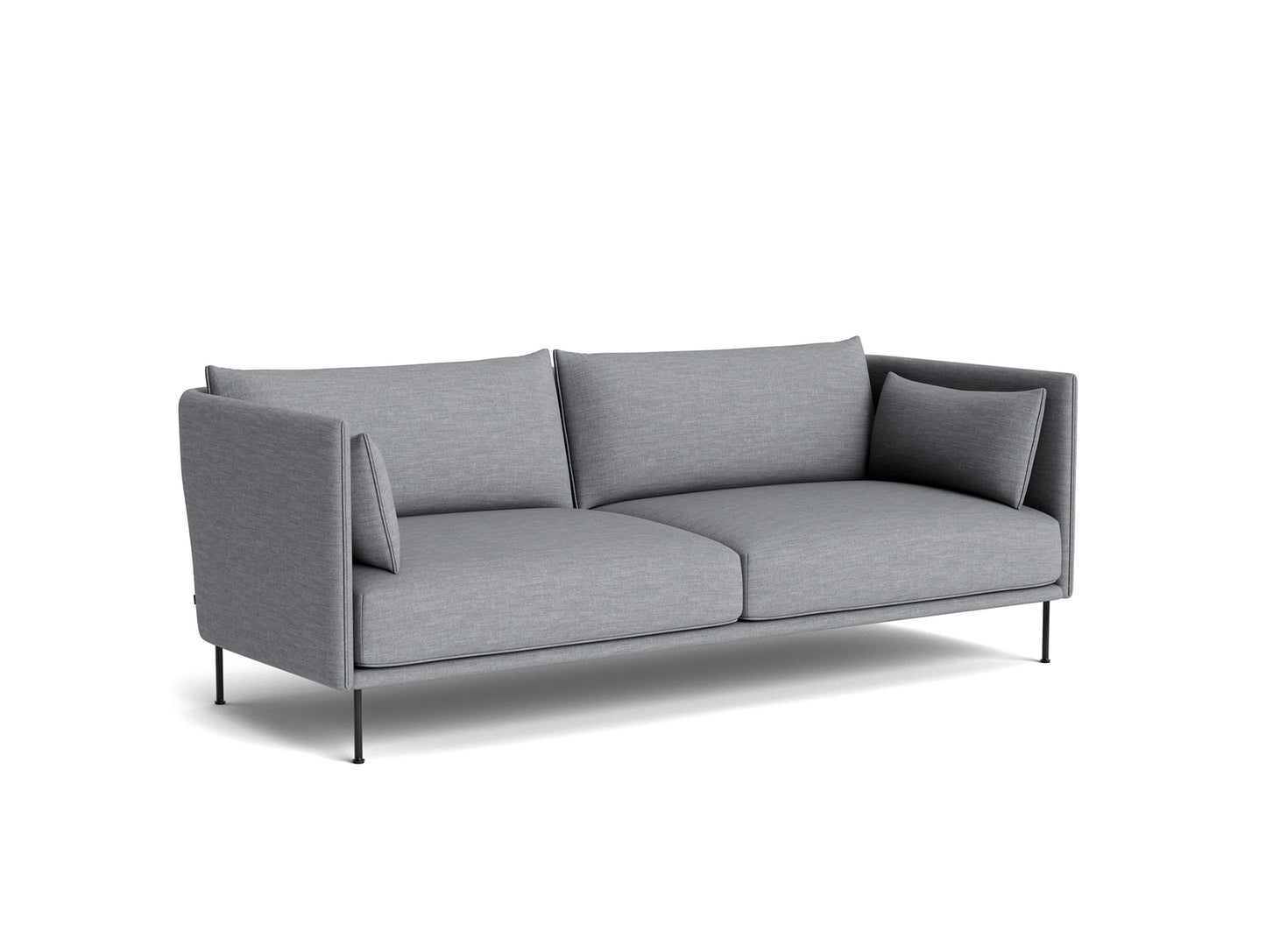 Silhouette Sofa - Remix 143, black base, fabric match piping
