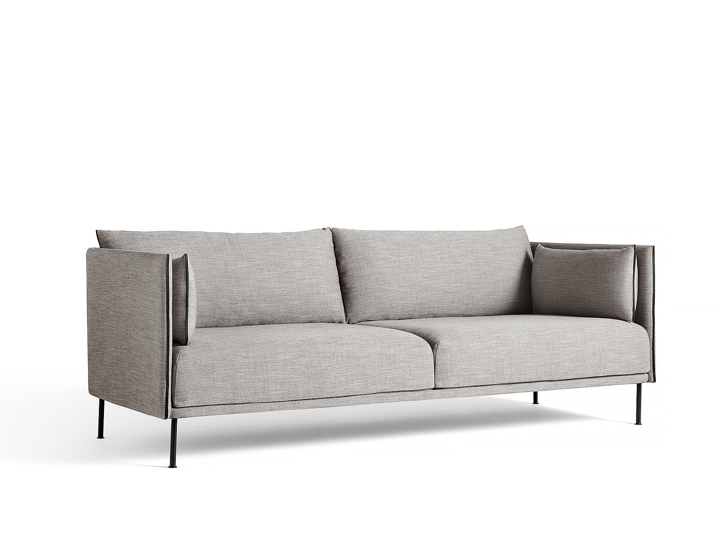 Silhouette Sofa - Black base, Ruskin 33, Black piping
