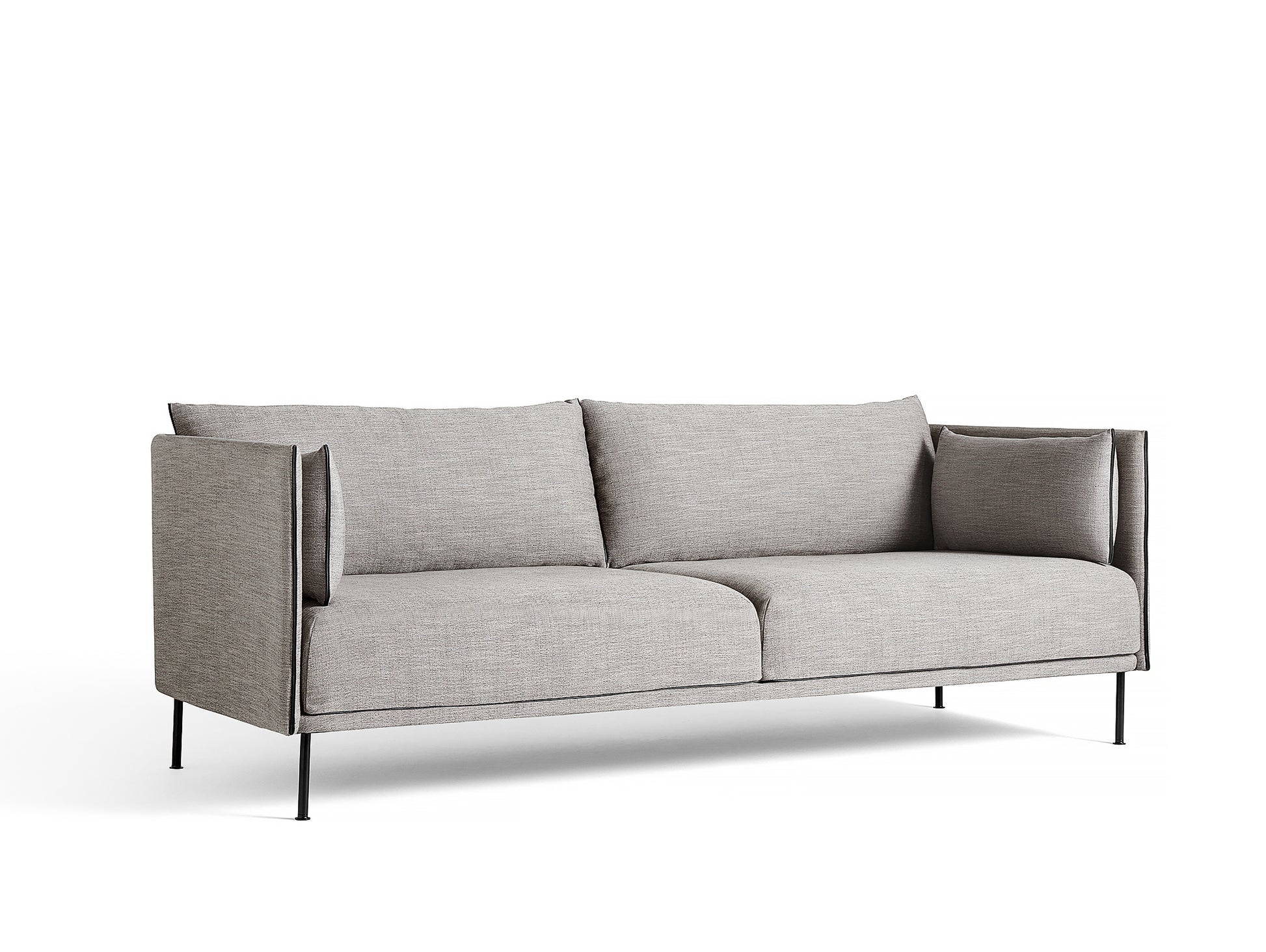 Silhouette Sofa - Black base, Ruskin 33, Black piping