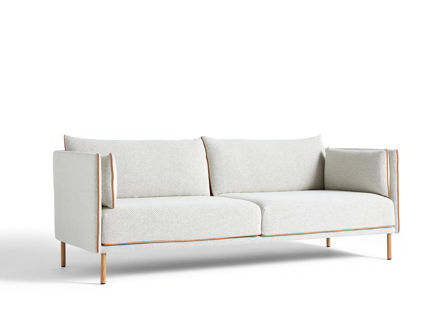 Silhouette Sofa - Oak base, Coda 100, Cognac piping