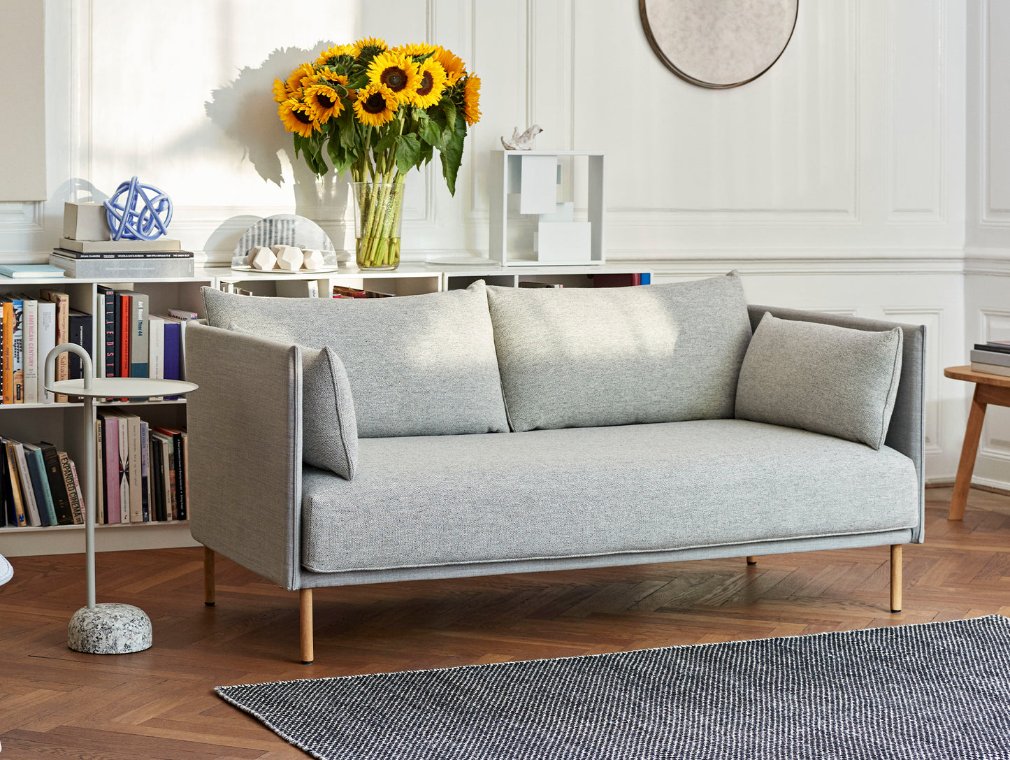 Silhouette Sofa - Hallingdal 116, Oiled Oak Base, Fabric Match Piping