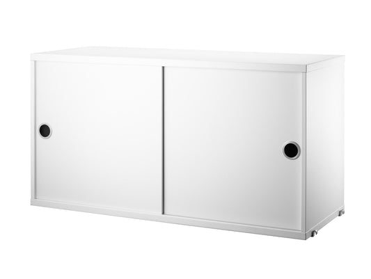 String System Cabinet with Sliding Doors