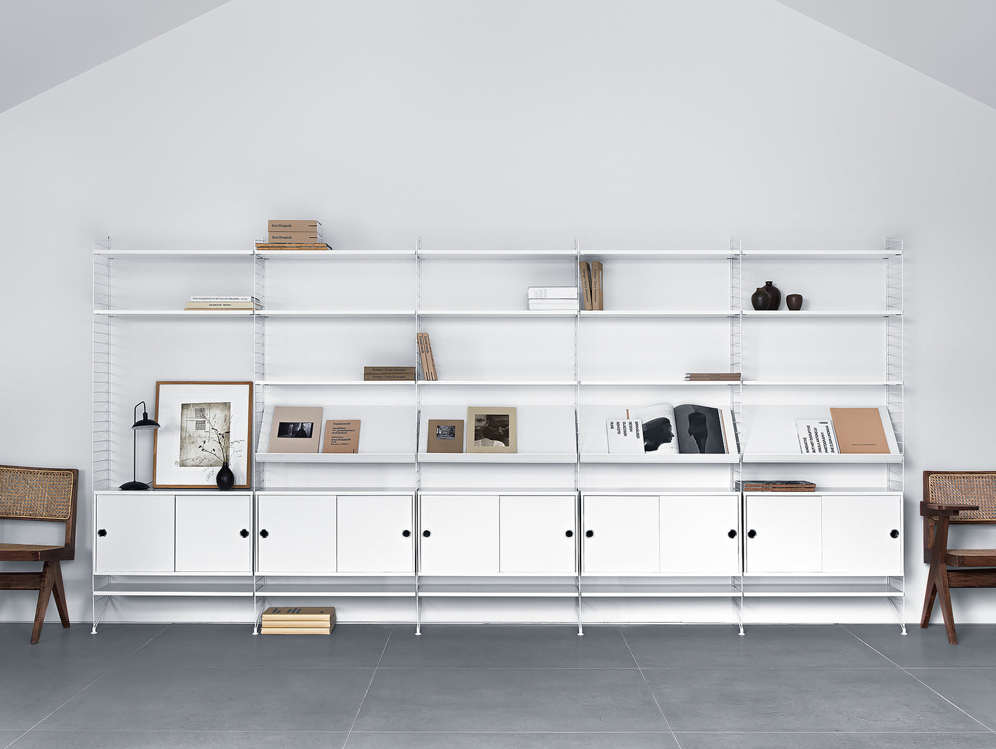 String System White Cabinets with sliding doors