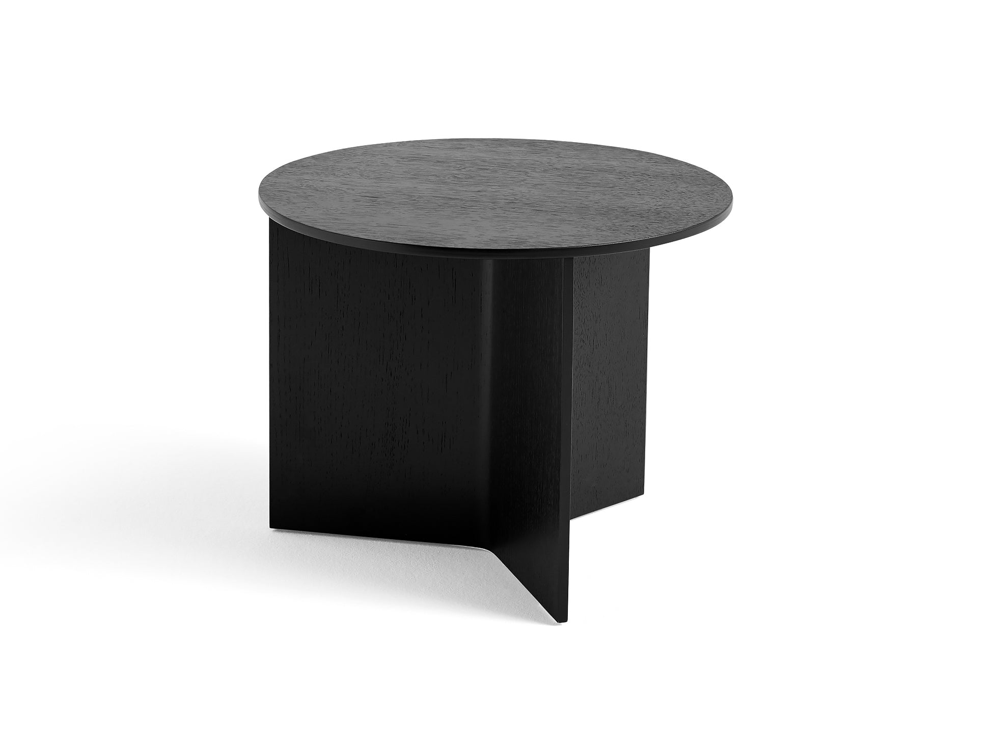 Slit Table Wood Round Black by HAY