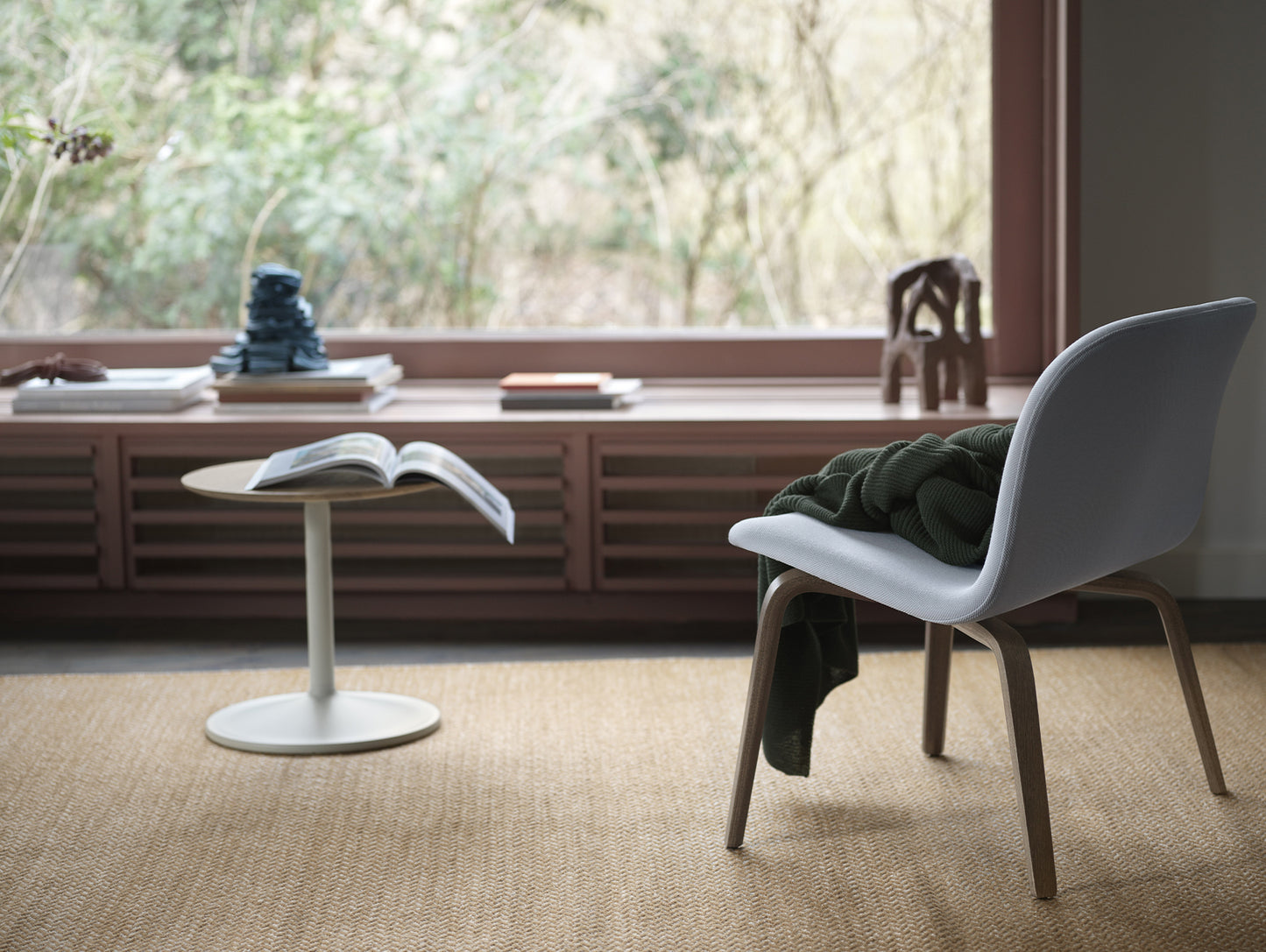 Soft Side Table by Muuto - Oak Top and Off-White Base