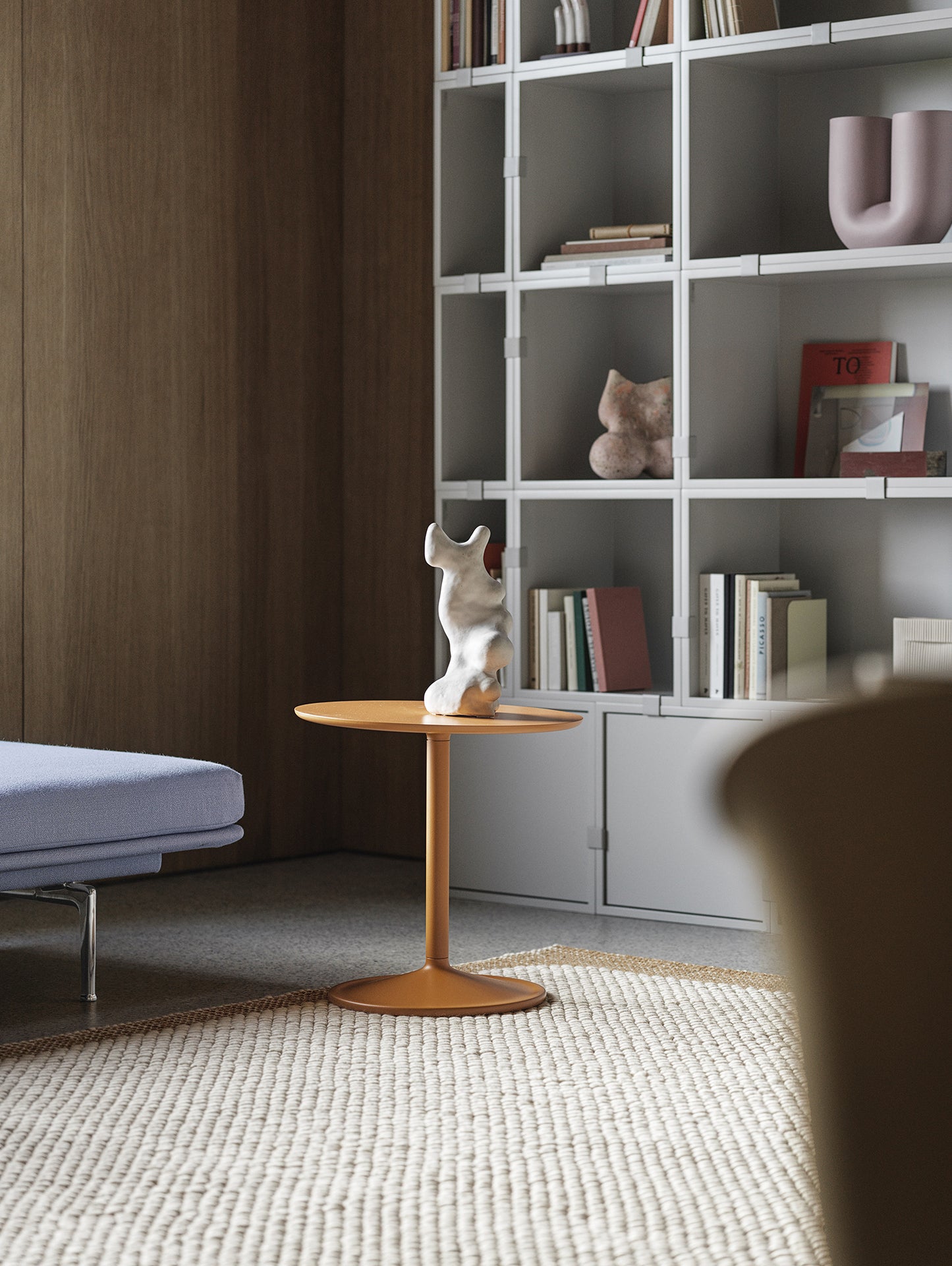 Soft Side Table by Muuto - Diameter : 41 cm / Height: 40cm in Orange Colour