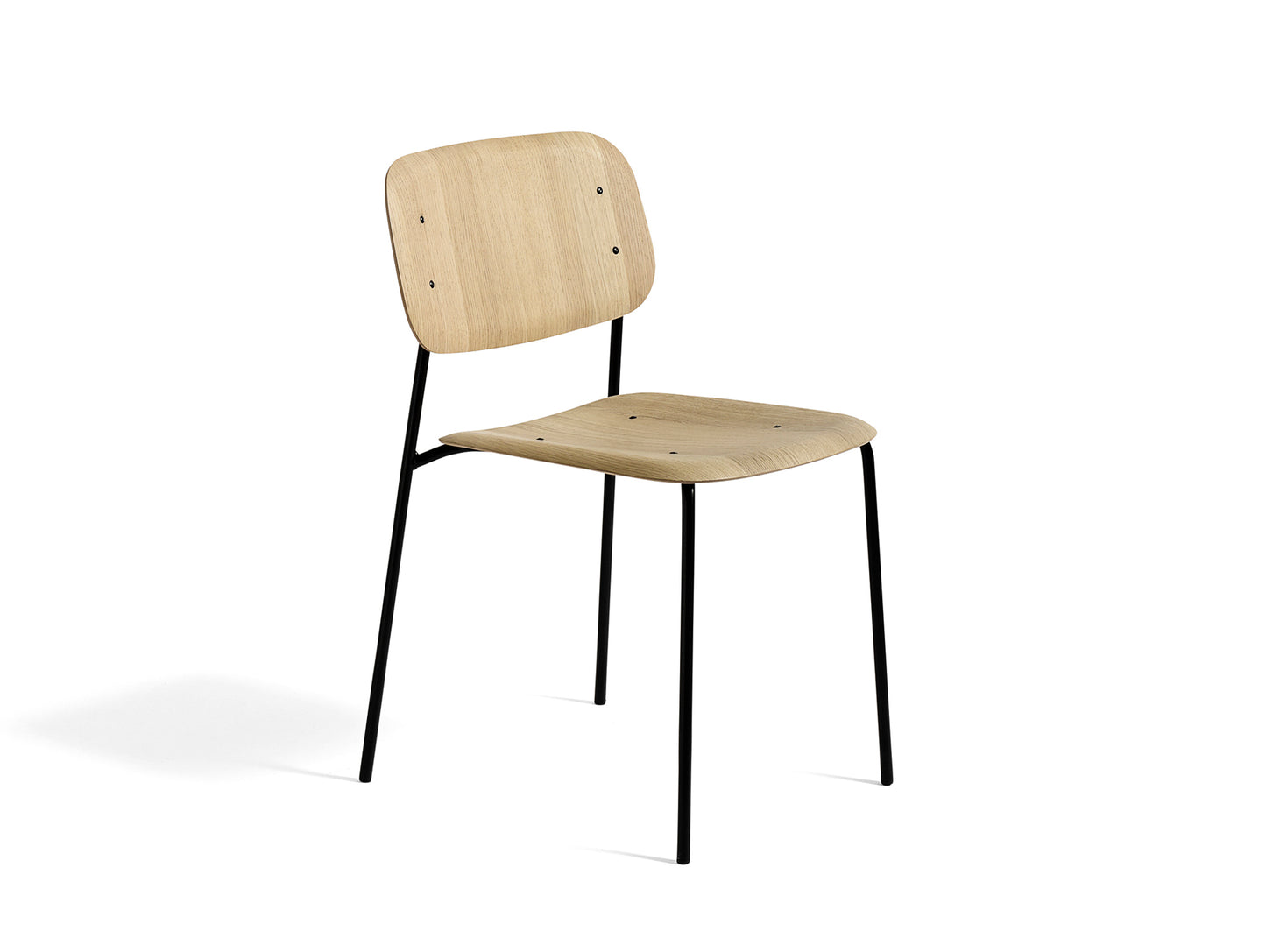 Soft Edge 10 (Steel Dining Chair) by HAY - Black Base/ Matt Lacquered Oak