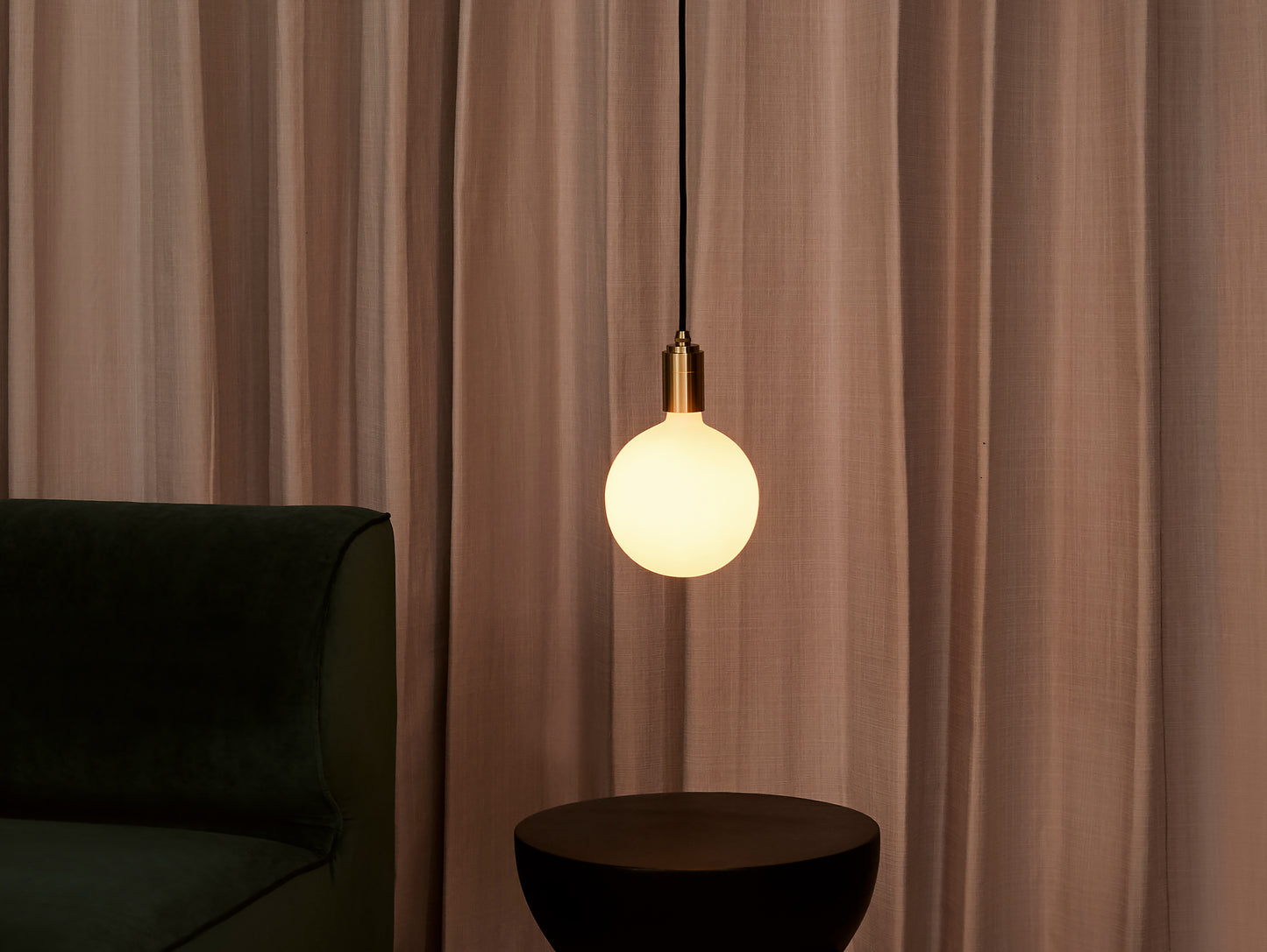 Tala Sphere IV Bulb with Brass Pendant