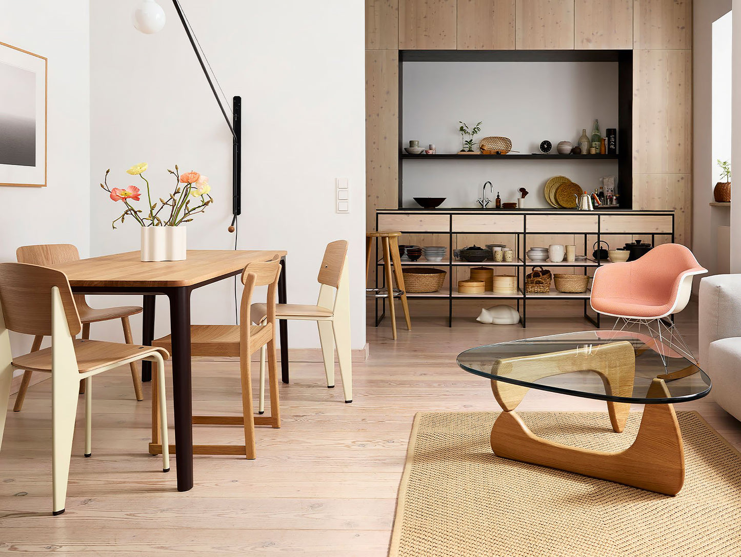 Prouvé Standard Chair by Vitra - Natural Oak, Ecru