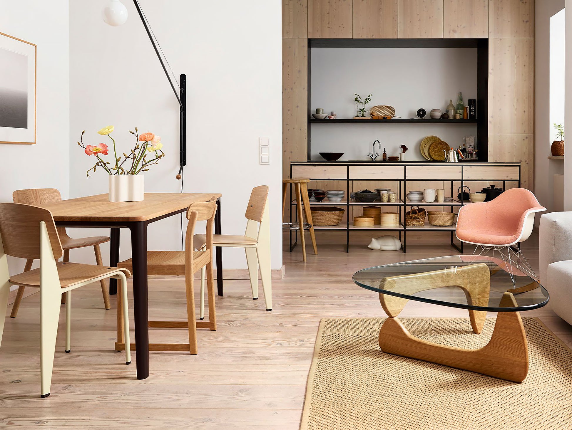 Prouvé Standard Chair by Vitra - Natural Oak, Ecru