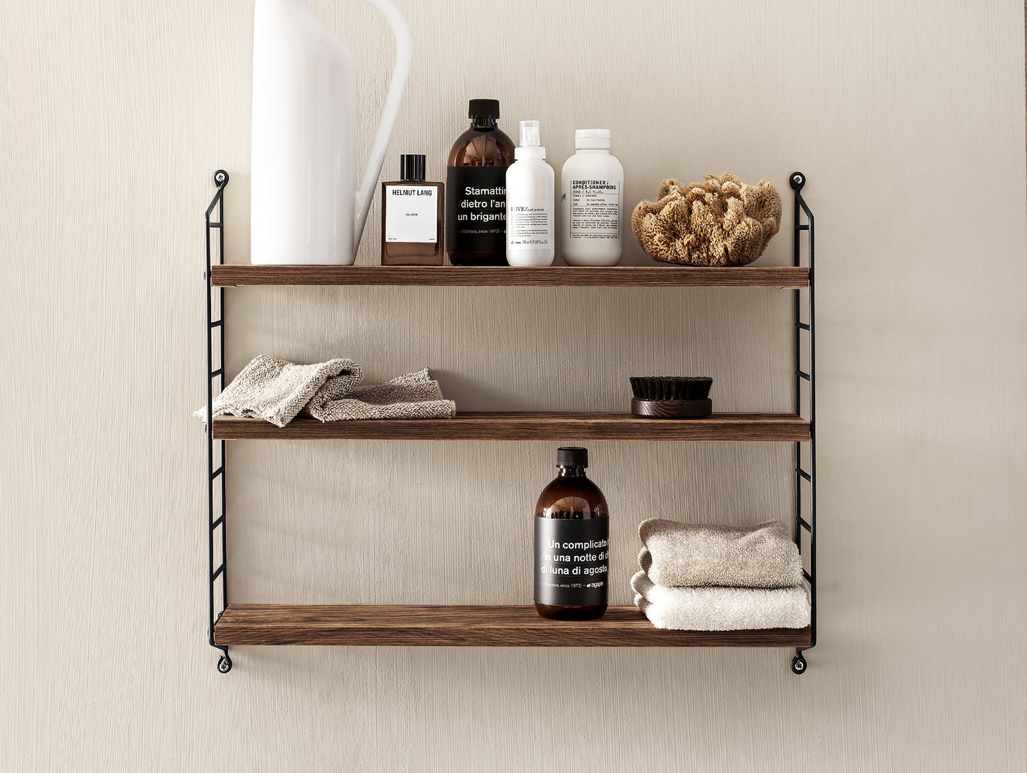 String Pocket Shelving - Walnut / Black