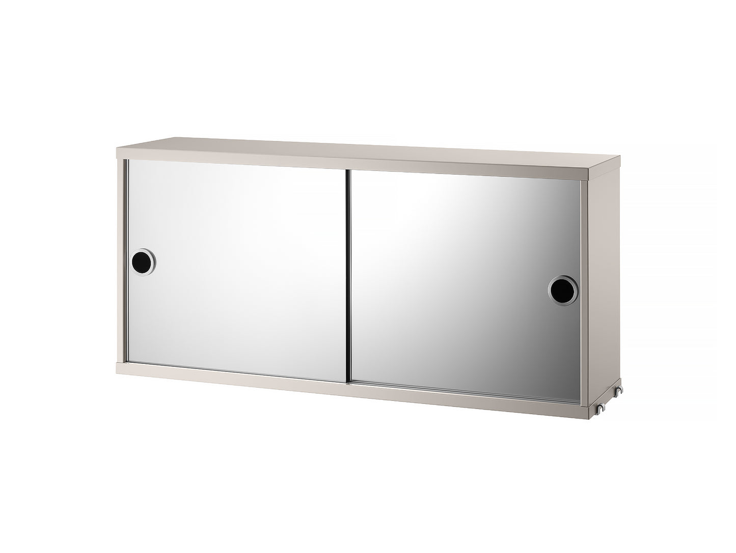 String System Mirror Cabinet - Beige Satin