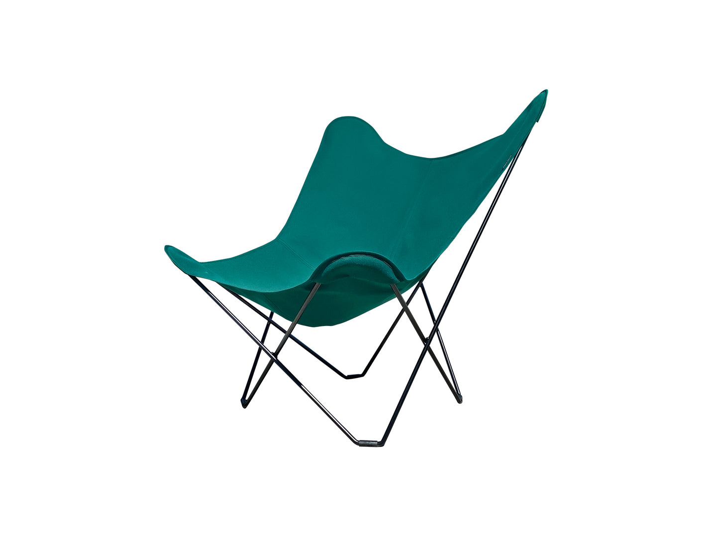 Sunshine Mariposa Butterfly Chair by Cuero - Zinc Coated Black Steel Frame / Forest Green Cover