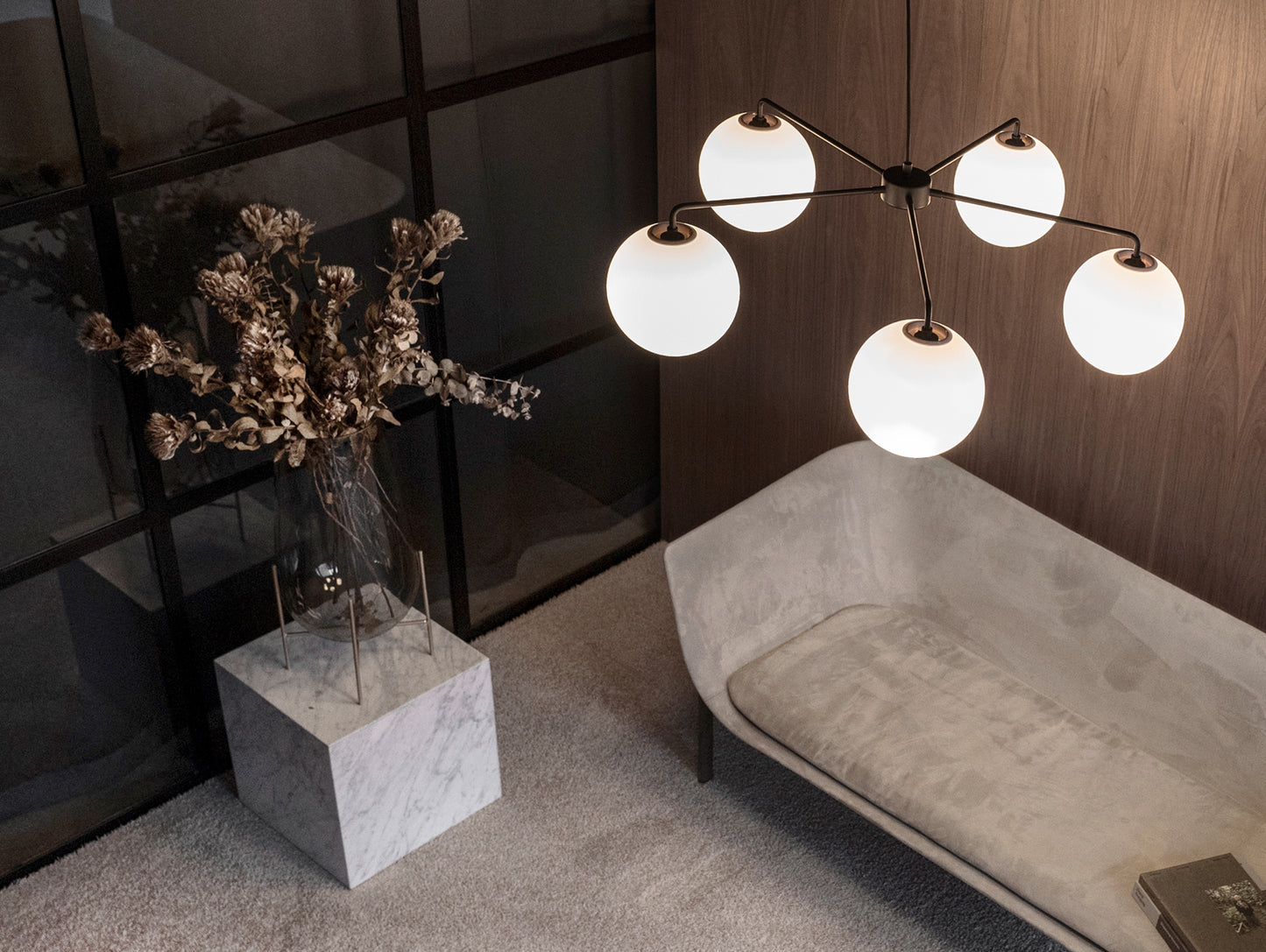 TR LED Bulb by Menu with the Leonard Chandelier