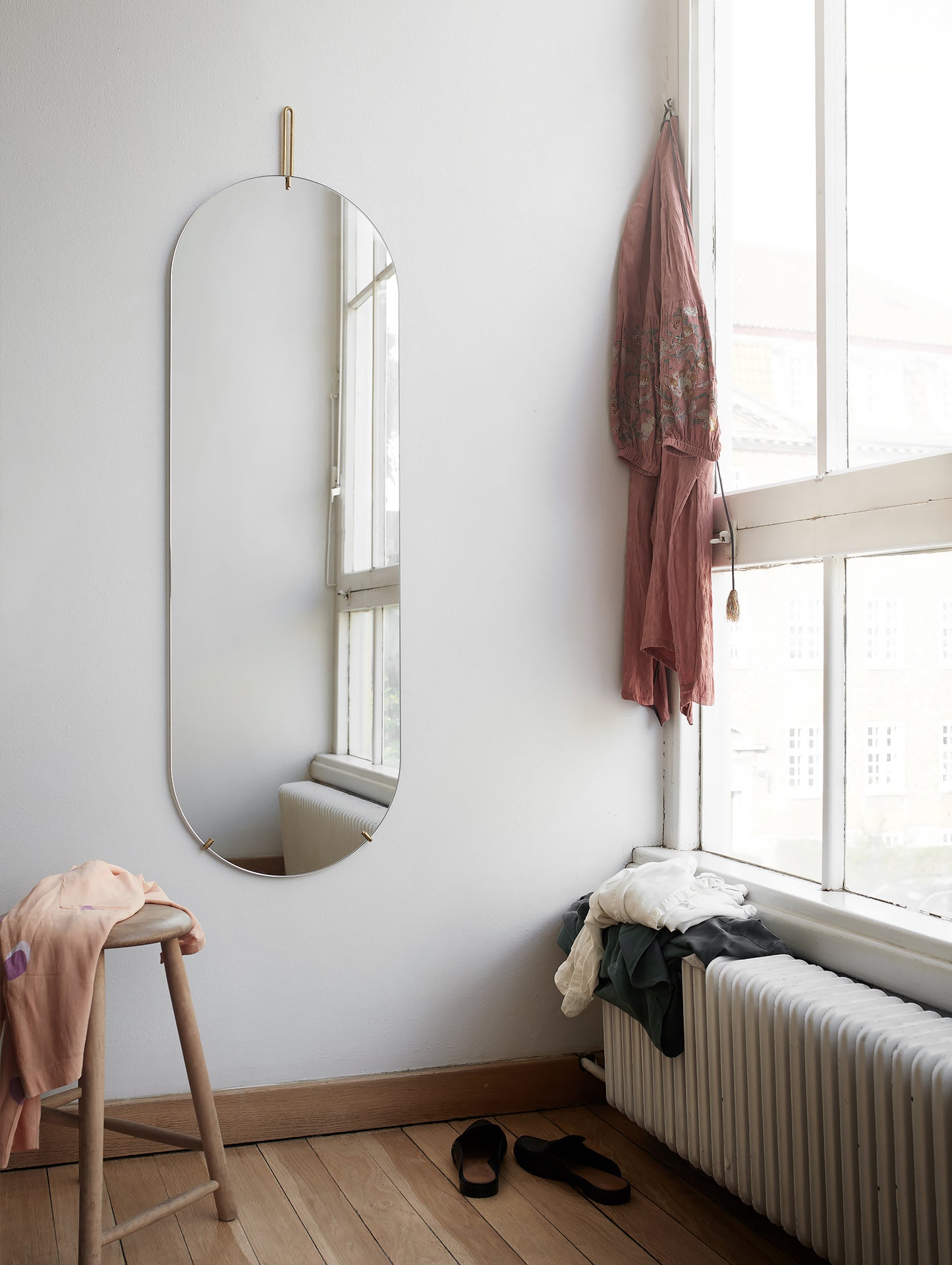 Moebe Tall Wall Mirror - Brass