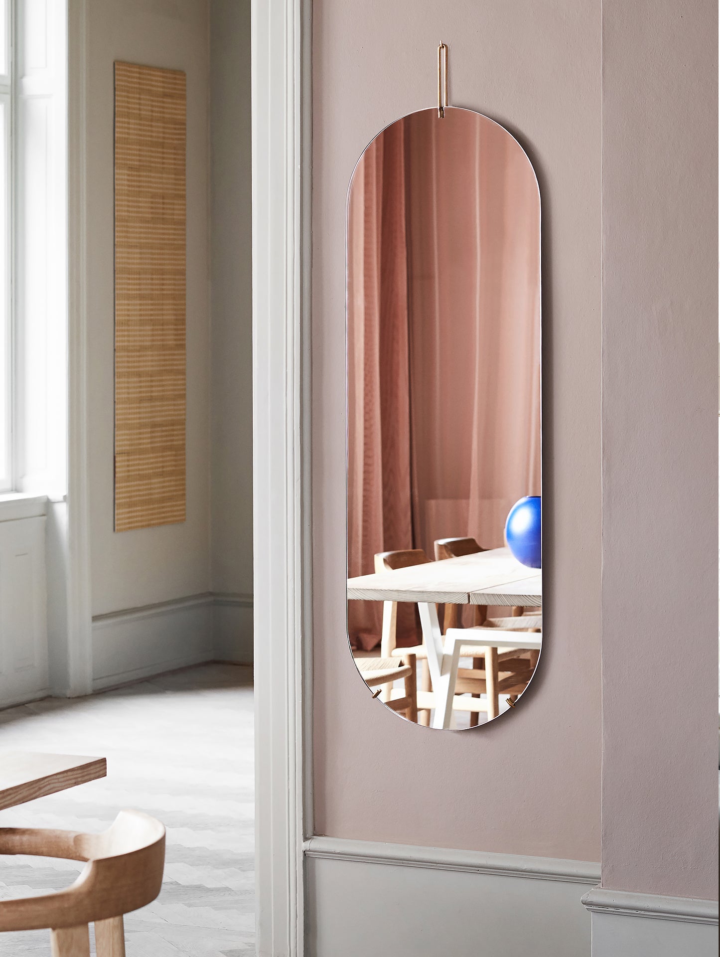 Moebe Tall Wall Mirror - Brass