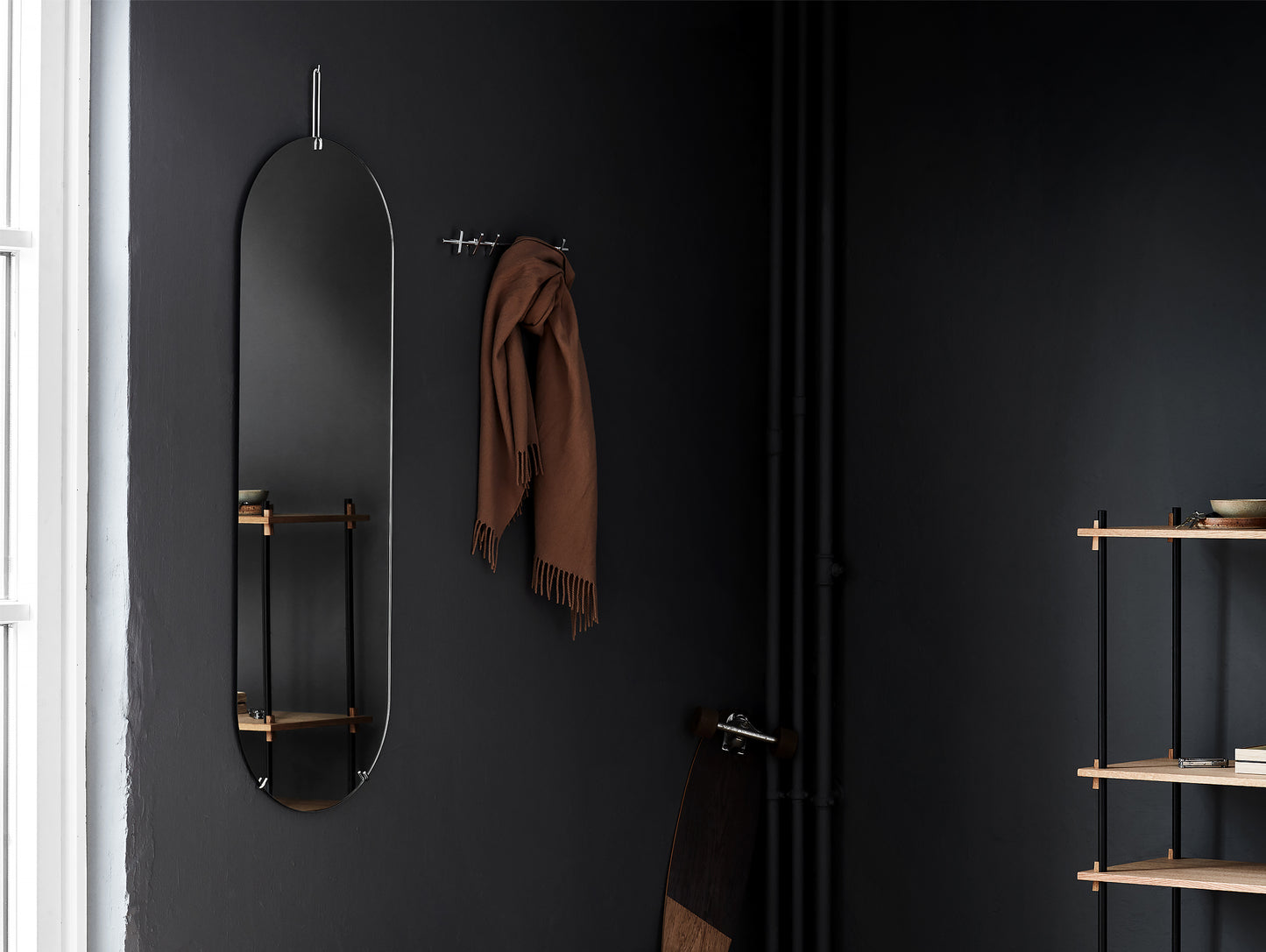 Moebe Tall Wall Mirror - Chrome