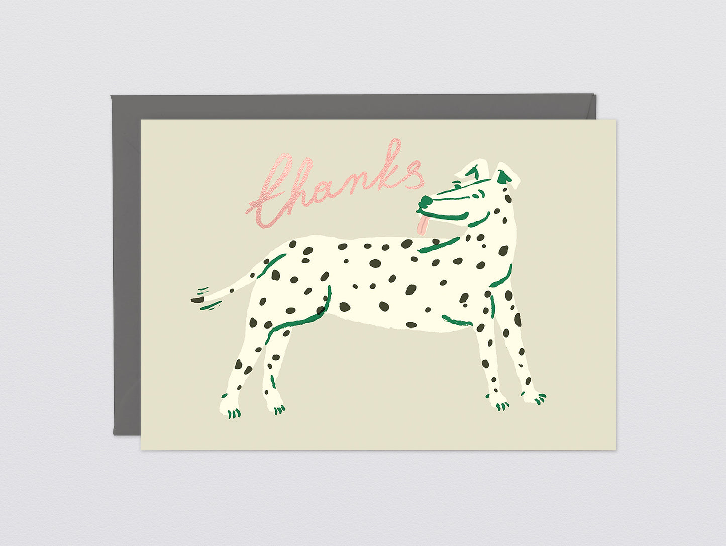 'Thanks Dog' Foiled Greetings Card by Wrap Stationery