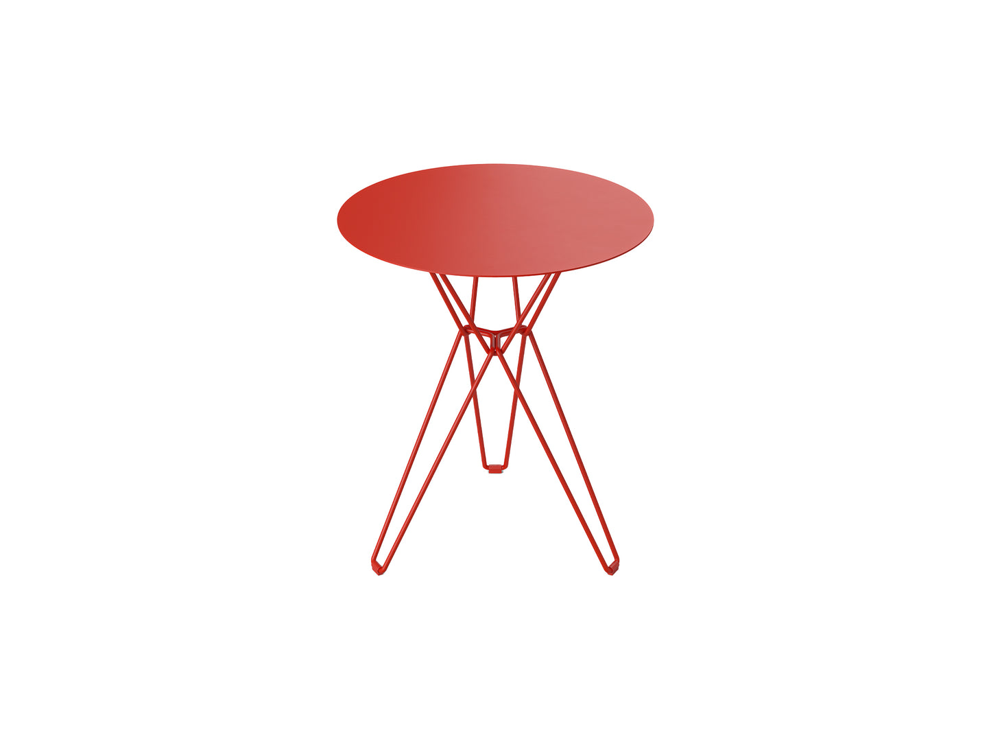 Tio Cafe Table by Massproductions - 60 cm Diameter top with 72 cm Base / Pure Red