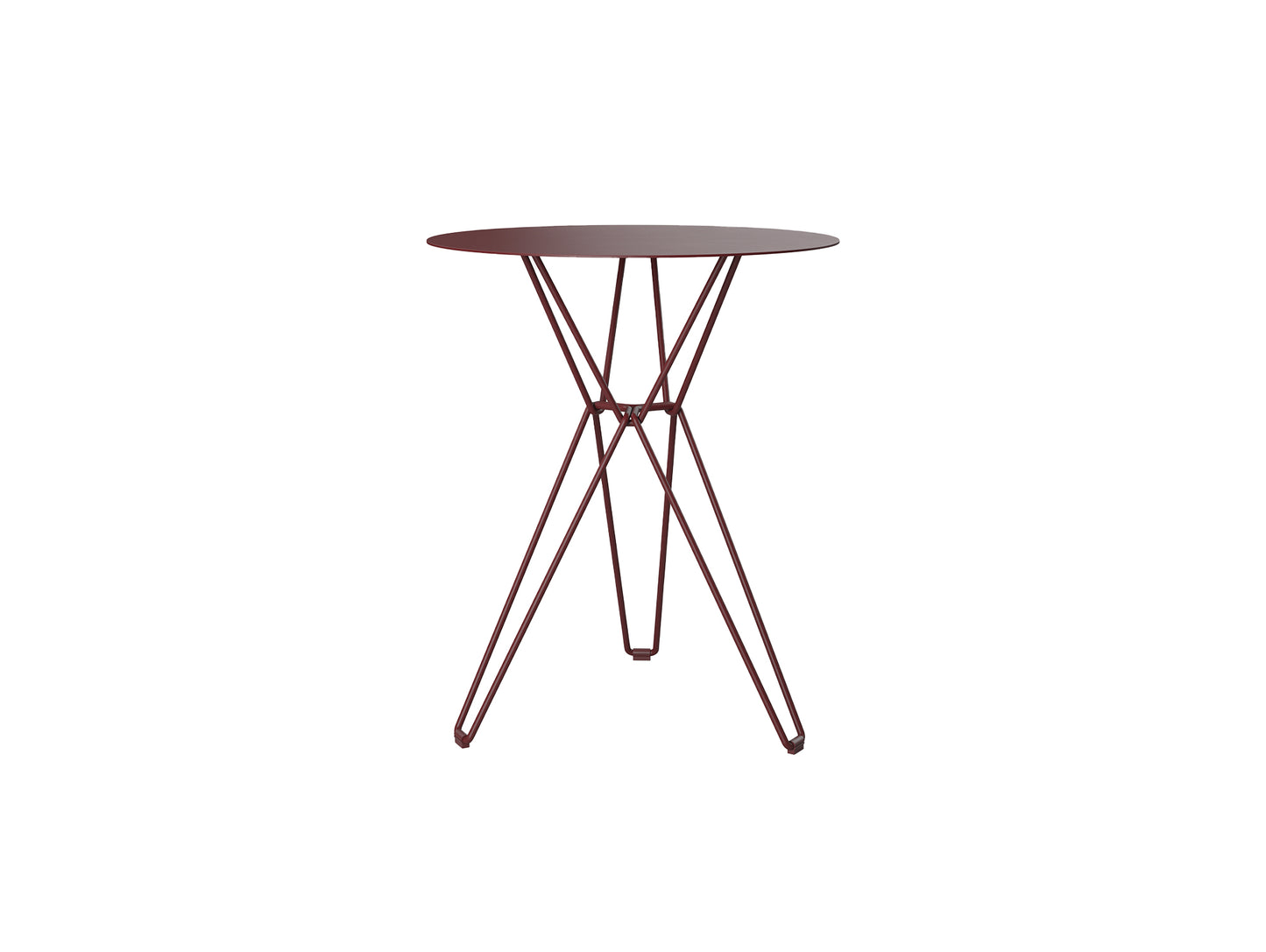 Tio Cafe Table by Massproductions - 60 cm Diameter top with 72 cm Base / Wine Red