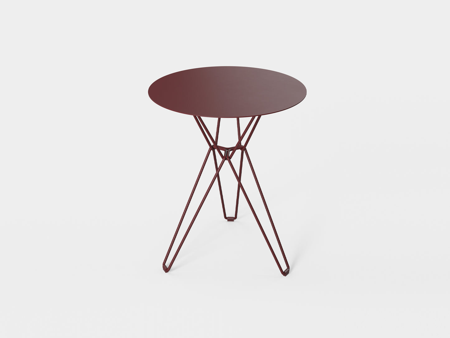 Tio Cafe Table by Massproductions - 60 cm Diameter top with 72 cm Base / Wine Red