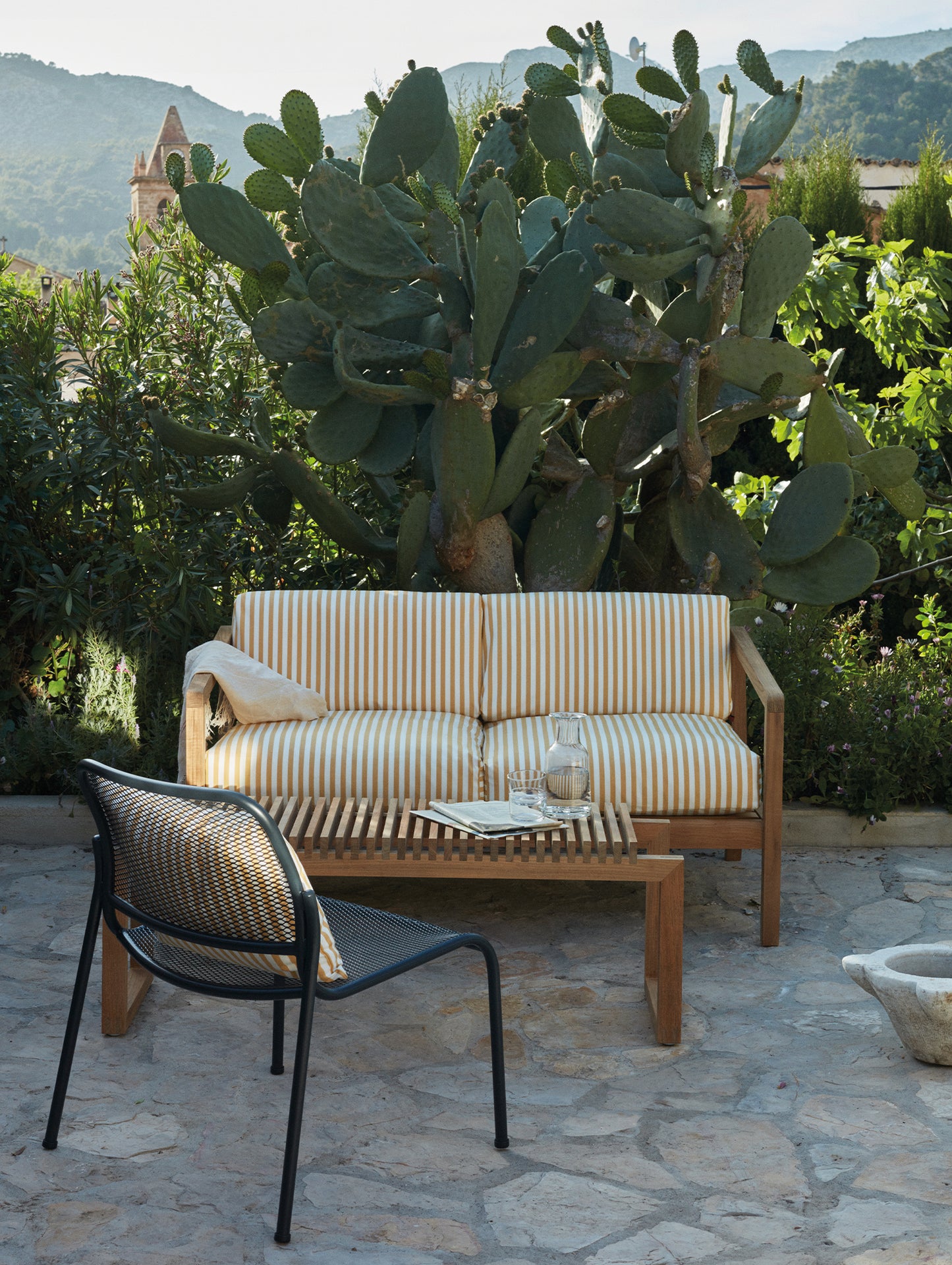 Virkelyst 2-Seater Sofa by Skagerak - Golden Yellow Stripe